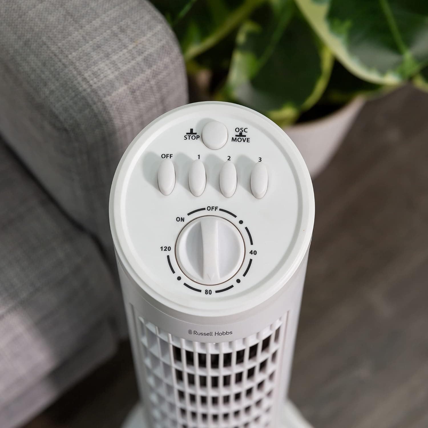 Russell Hobbs 29" Pouces, Léger, Ventilateur Tour, 3 Vitesses, Oscillation 75°, Flux D'Air Puissant, Fonctionnement Silencieux, Minuterie, Parfait Pour La Maison Ou Le Bureau, Blanc - Rhtf2921