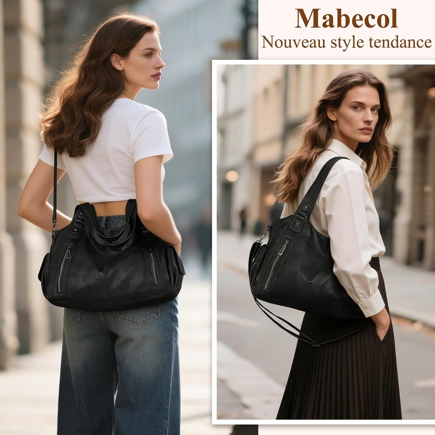 Sac À Main Femme PU, Sac Épaule Bandoulière, Cabas Moyen | Sac Moyen Femme Y2K Vintage, Style Rétro Élégant, Rigide Grande Capacité Pour Travail, Shopping, Voyage Quotidien