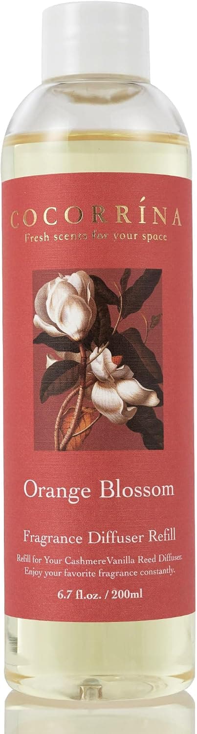 COCORRÍNA Recharge Diffuseur de Parfum - Fleur d'oranger 200ml Huile parfumée pour diffuseur à Roseau Parfum d'ambiance pour Chambre à Coucher, Salle de Bain, Bureau, Maison déco