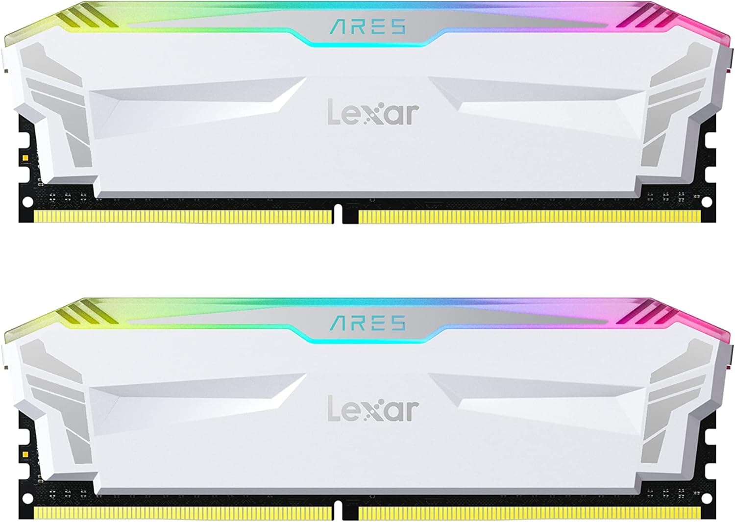 Lexar ARES RGB RAM DDR4 16Go Kit (2x8Go) 3866 MHz, DRAM 288-Pin U-DIMM PC Mémoire RAM, XMP 2.0 Memoire Haute Performance, CL18-20-20-39, PC4-30900, Blanc