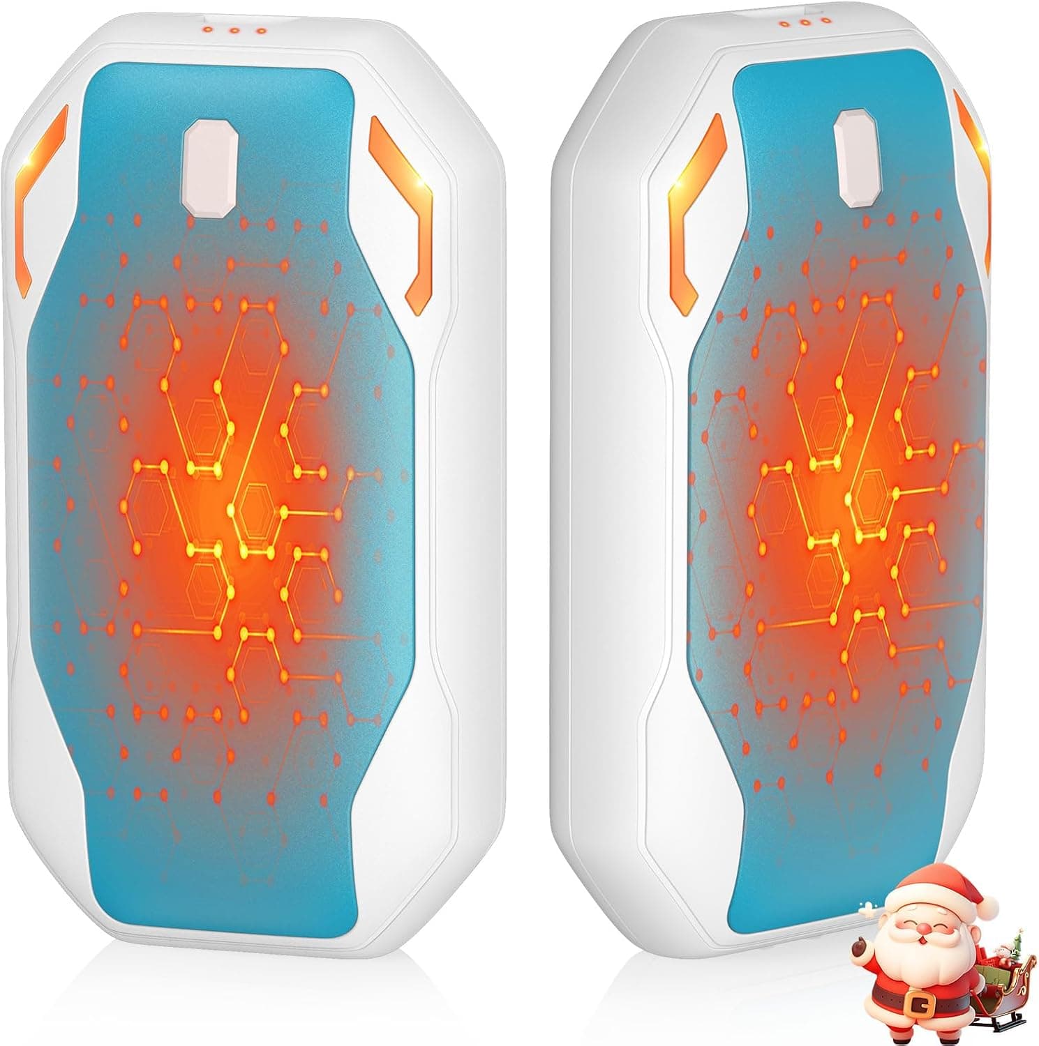 Chauffe Main Rechargeable 2 Pack, 6000mAh Chaufferette Main Reutilisable avec 3 Modes de Chauffage Réglables Portable Chauffe Main Electrique Cadeau de Noël pour Camping, Golf, Randonnée
