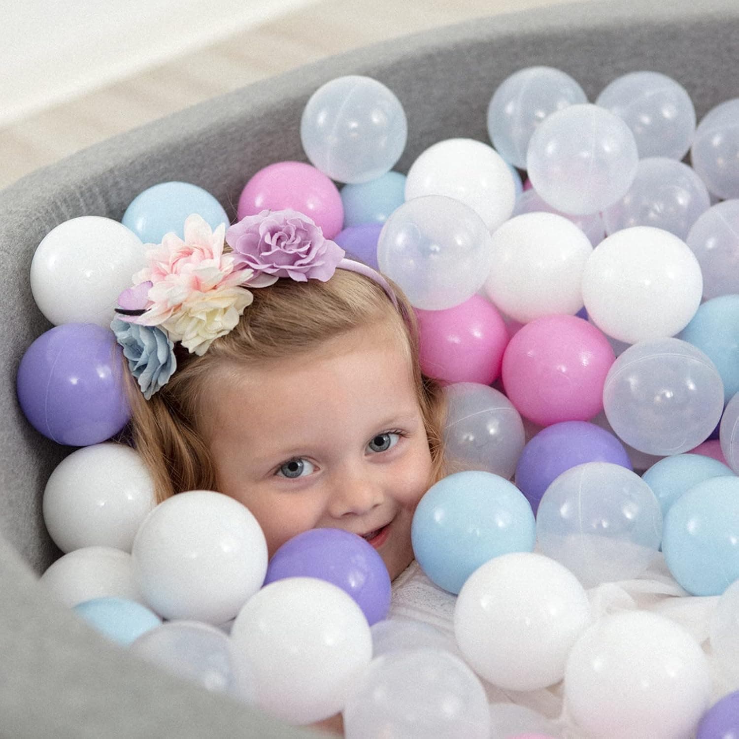 MISIOO Balle pour Piscine à Balle – Multicolore Billes Enfant - Jouet Bebe – Balle Ø 6 cm - Balles en Plastique fabriquées à 100% en LDPE