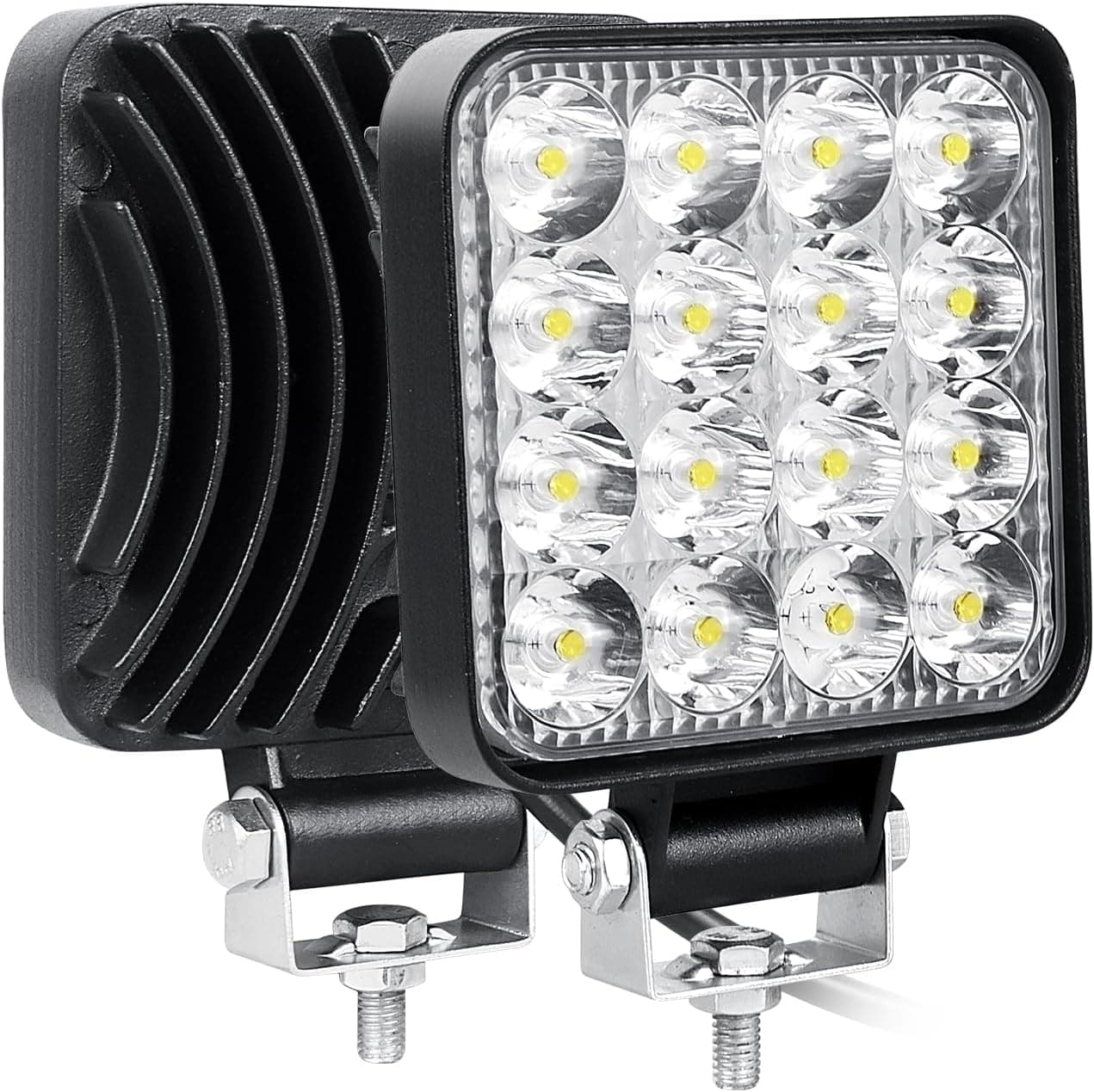 Willpower 2PCS Phare de Travail LED 3.3'' 48W Projecteur LED 12V 24V Etanche IP67 Spot Feux Antibrouillard pour 4x4 Voiture Camion Tracteur SUV Bateau Quad Vehicule