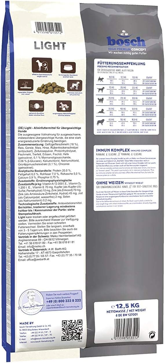 bosch HPC Light - Aliments secs pour chiens en surpoids de toutes races - 1 x 12,5 kg