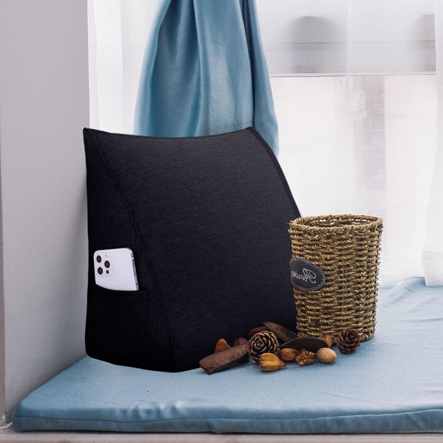 Johnear Coussin de Lecture Lit Triangulaire pour Canapé