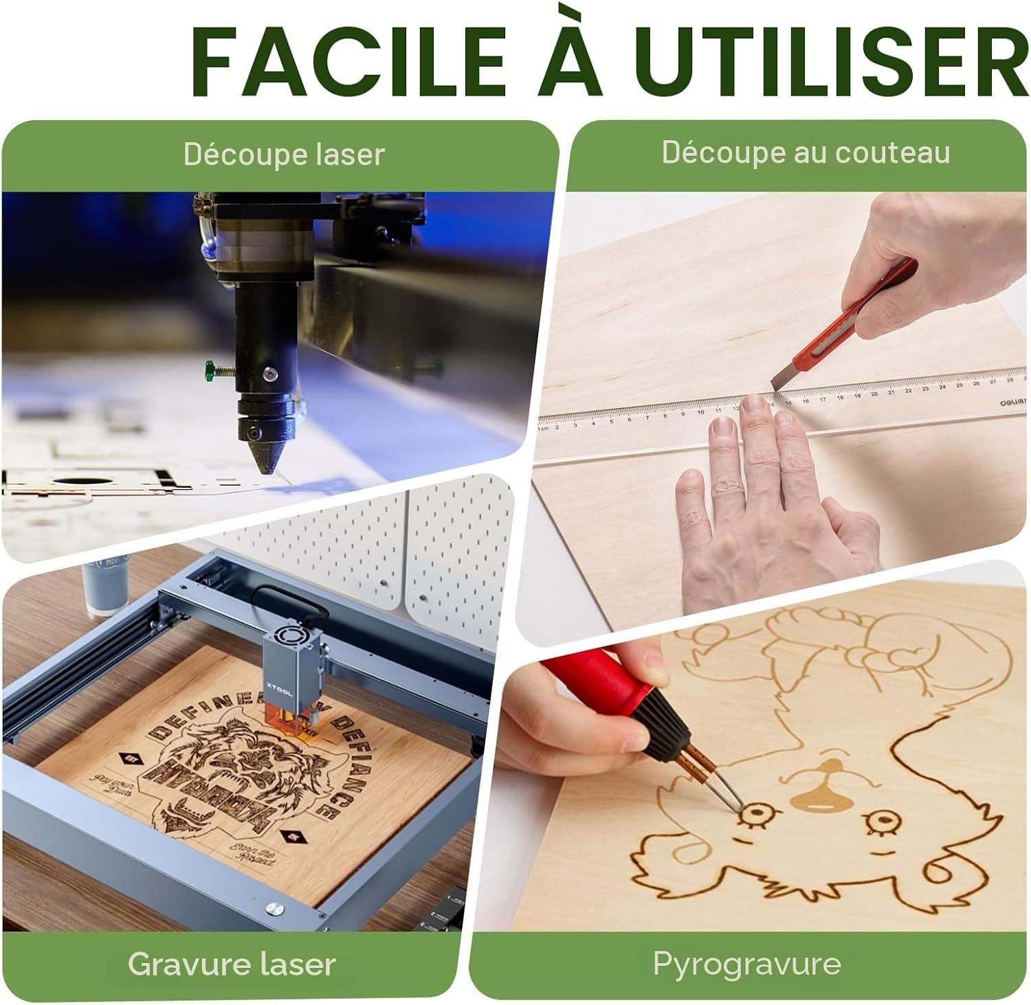 ROBOTIME Contreplaqué 3mm Lot de 30, 300 x300mm Planche Bois Brut Bouleau Panneau Feuille Découpe Pyrogravure Gavure Laser Bois