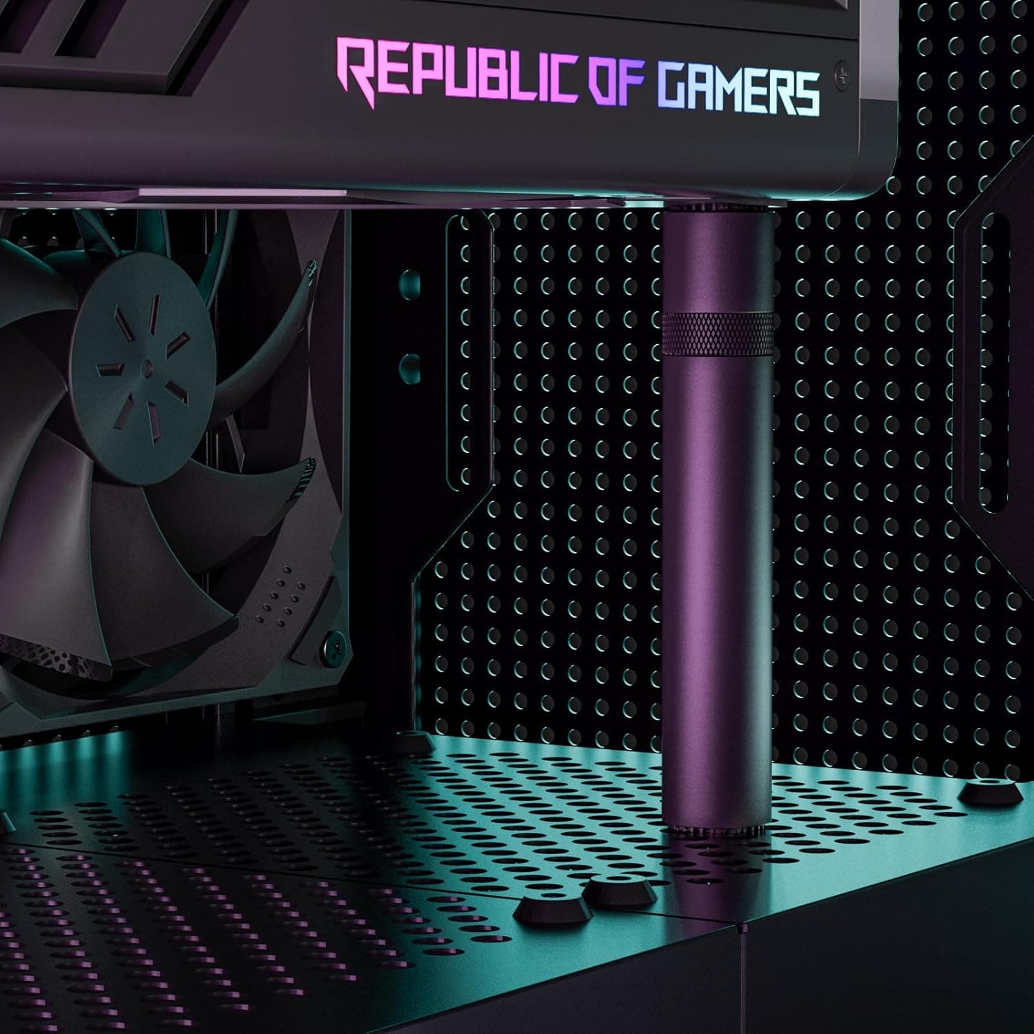 upHere Gaming Support GPU,Aluminium,Support Carte Graphique,Support Carte Graphique Verticale réglable en Hauteur,avec Aimant,L(70mm-120mm),GB70K