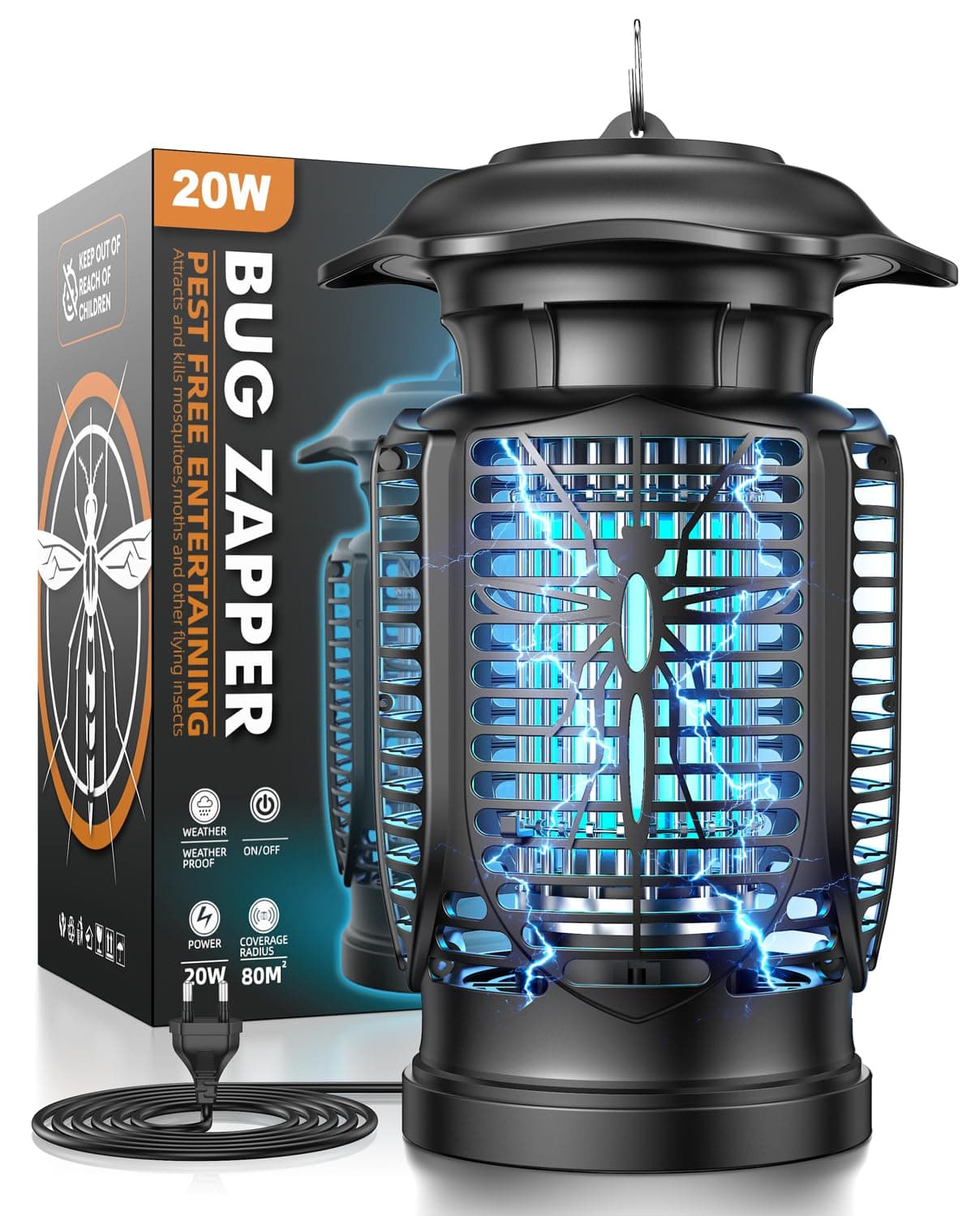 Lampe Anti Moustique, Anti Mouche Electrique, 20W Électrique Antimoustique