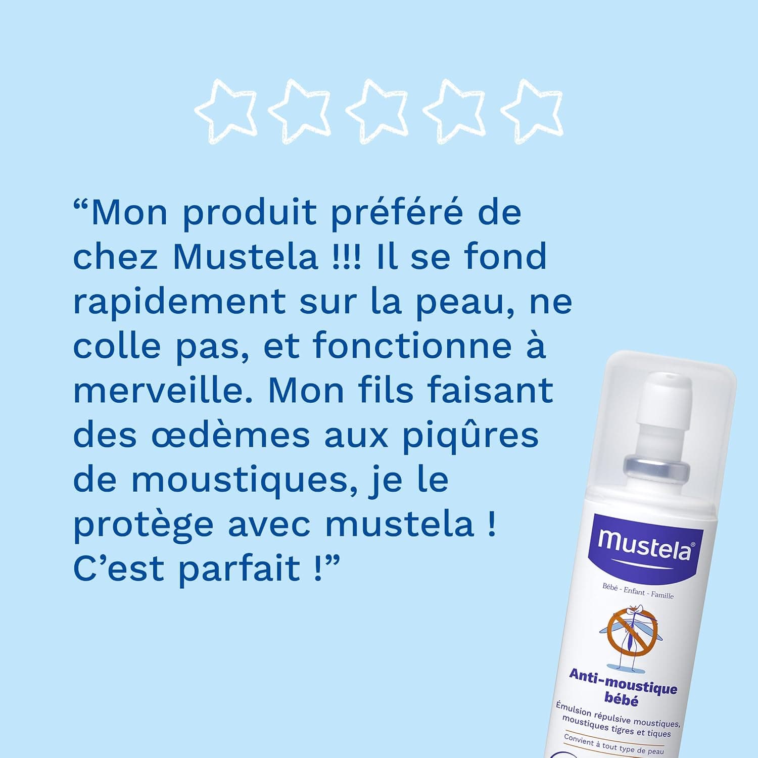 Mustela Lotion Anti-Moustique Bébé Visage et Corps dès 2 Mois Flacon 100ml
