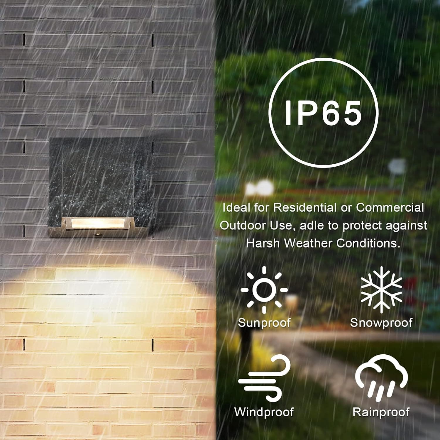 2 Pièces Applique Murale Exterieure 5W, 3000K, IP65 Etanche | Lumière Chaude Lampe Murale LED, Carrée Aluminium Applique Exterieur pour Jardin Porche Garage Patio Chambre Salon