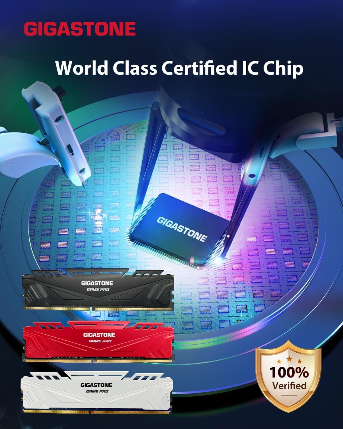 【DDR4 RAM】 GIGASTONE Game Pro 32Go Kit(2x16Go) DDR4 3200MHz PC4-25600 CL 16-18-18-40 Intel XMP 2.0 AMD Ryzen 1.35V UDIMM 288pin UnbuffeRouge Non ECC Mémoire Haute Performance pour PC Bureau-Blanc
