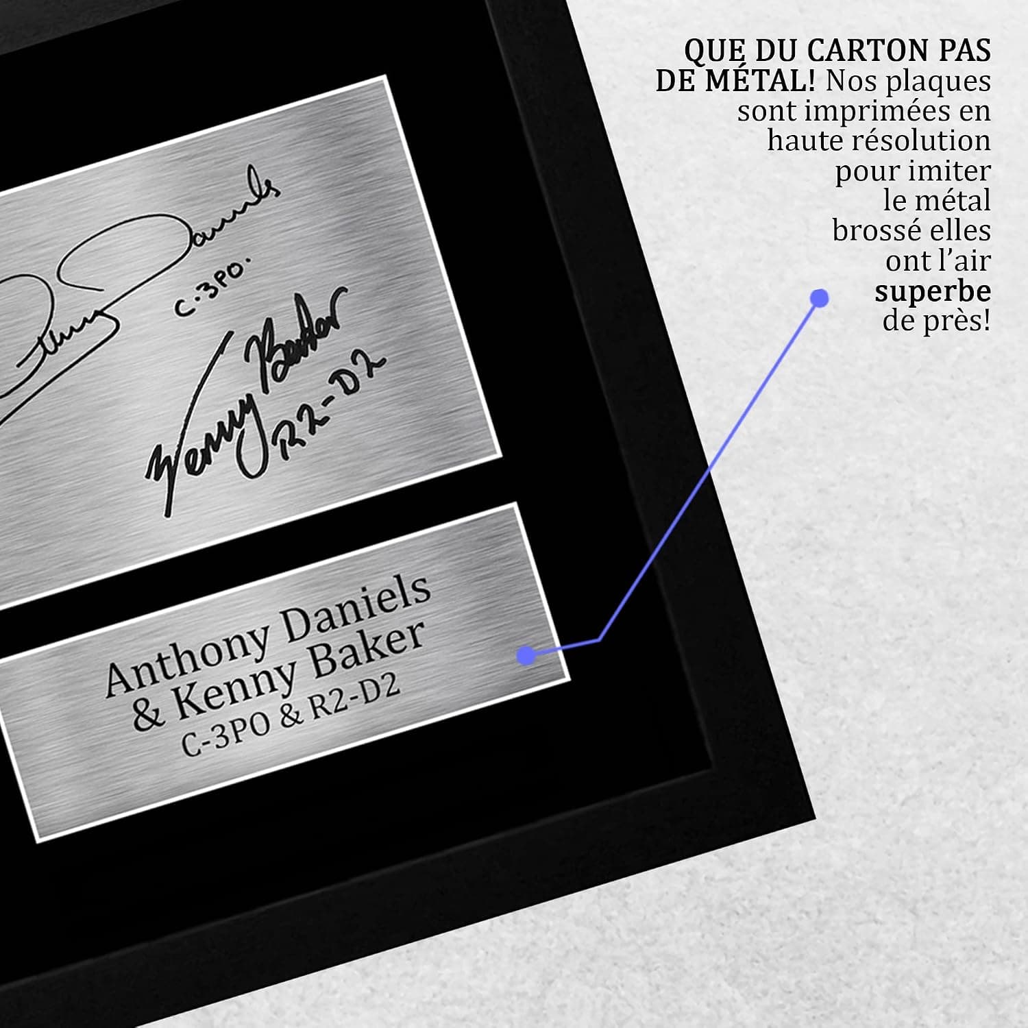 HWC Trading FR A4 Anthony Daniels & Kenny Baker C-3PO R2-D2 Cadeaux Imprimé Signé Autographe Photo pour les fans de cinéma - A4 Encadré