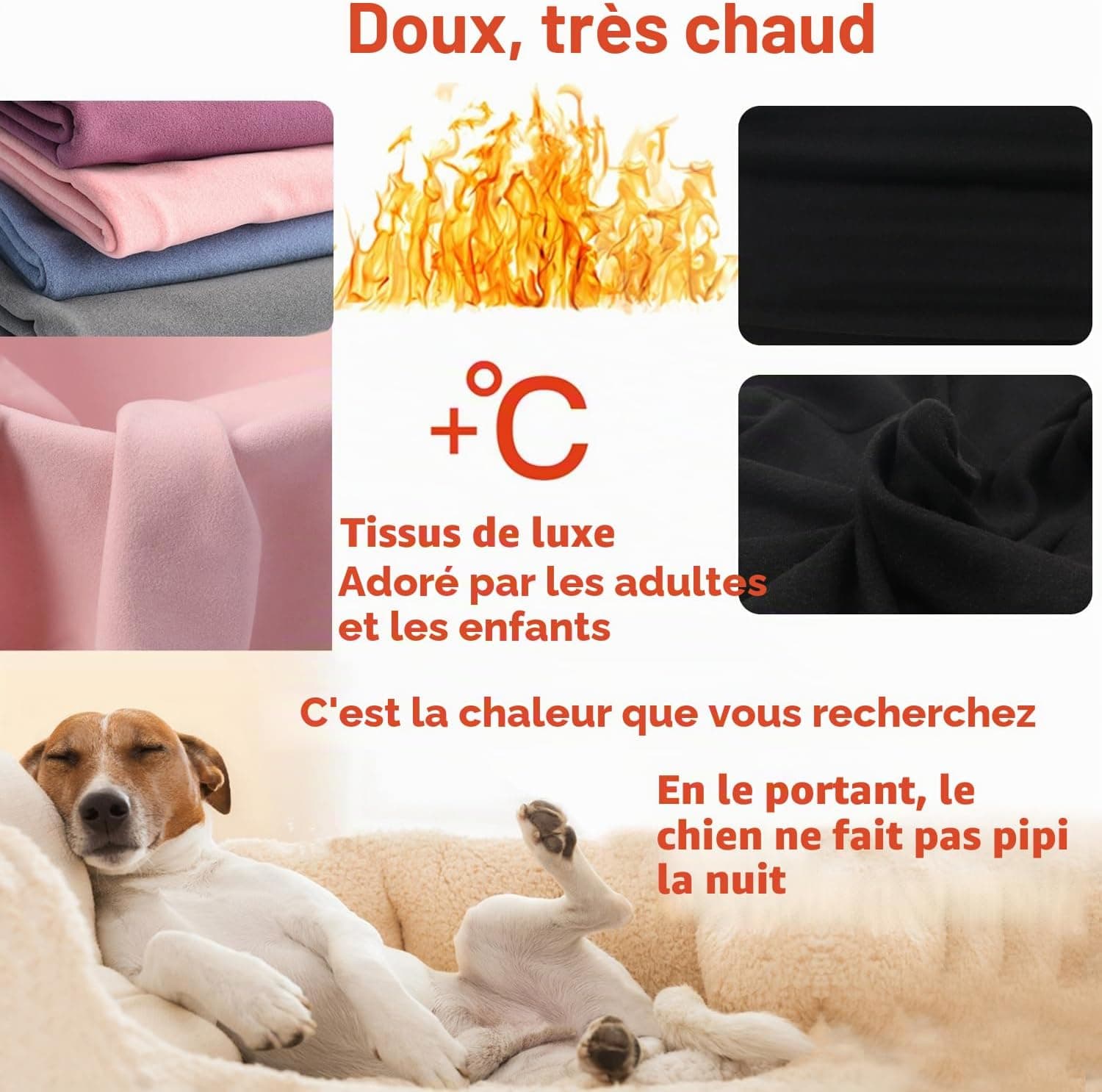 Sweat à capuche pour chien chaud et léger, avec une texture douce, élasticité, facile à porter et couleurs vives (noir, S)