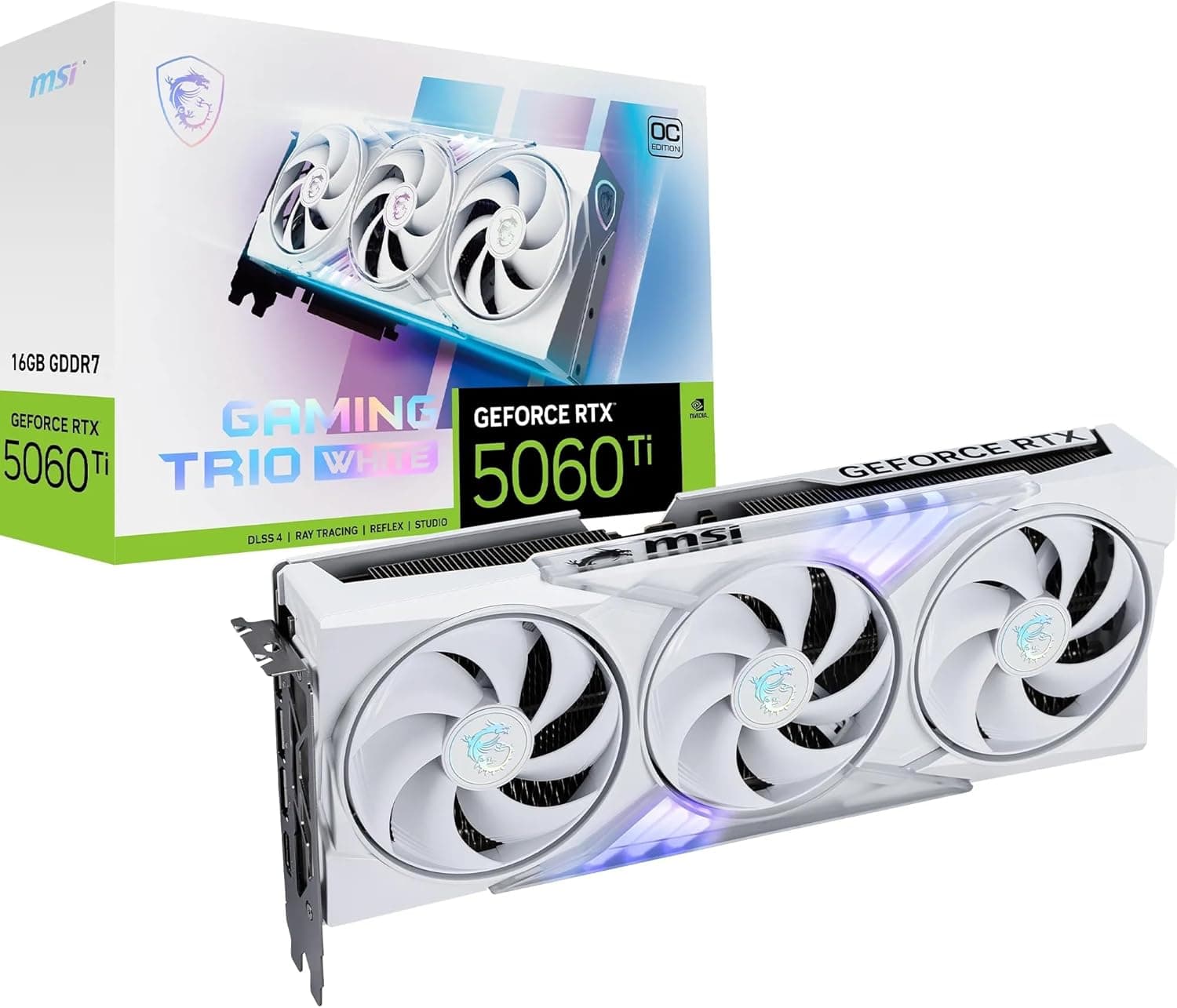 MSI NVIDIA GeForce RTX 5060 Ti 16G Gaming Trio OC White Carte Graphique