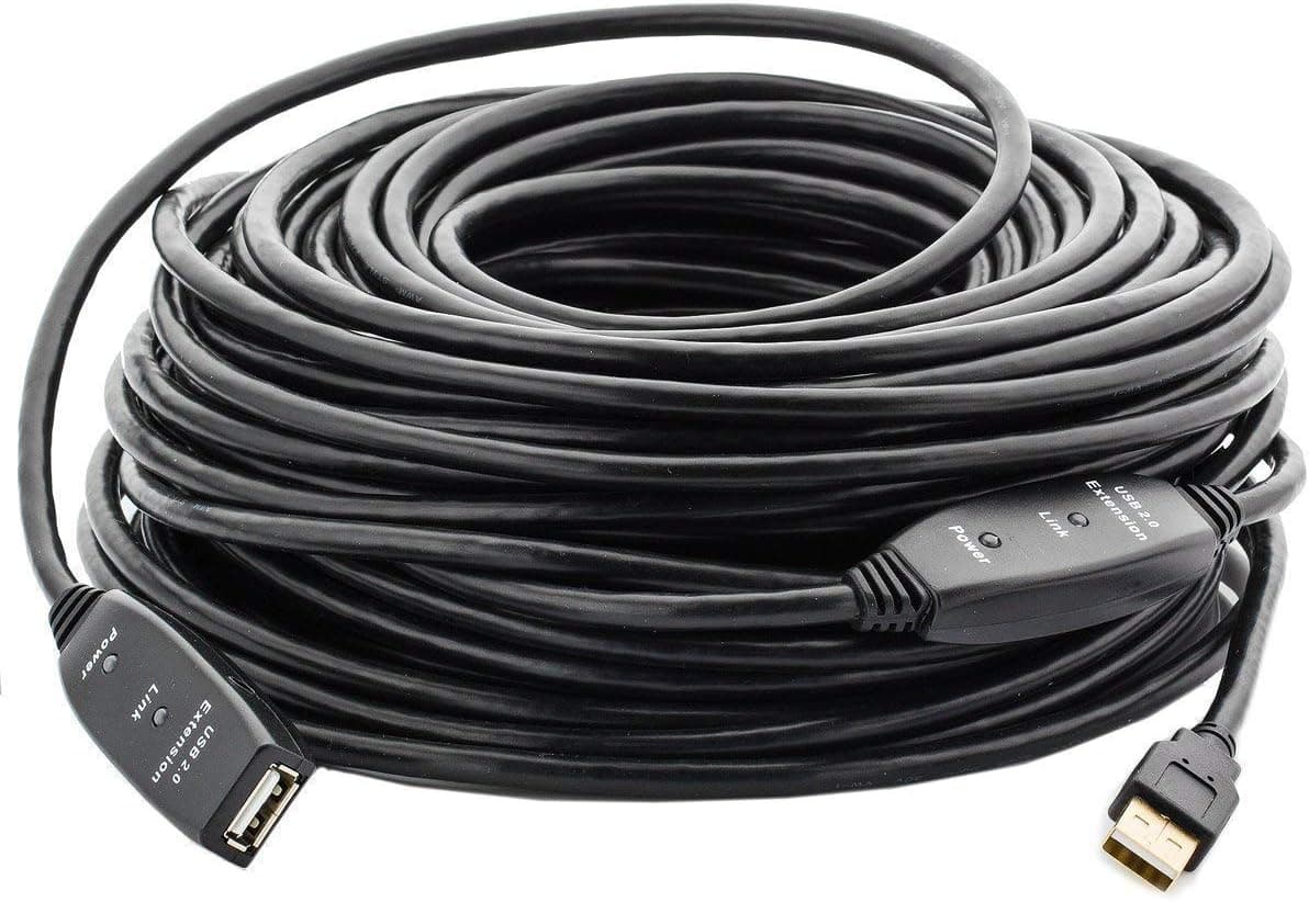 MutecPower 15m Câble de rallonge USB 2.0 avec amplificateur actif - avec extension Chipset - Câble répéteur - 15 mètres