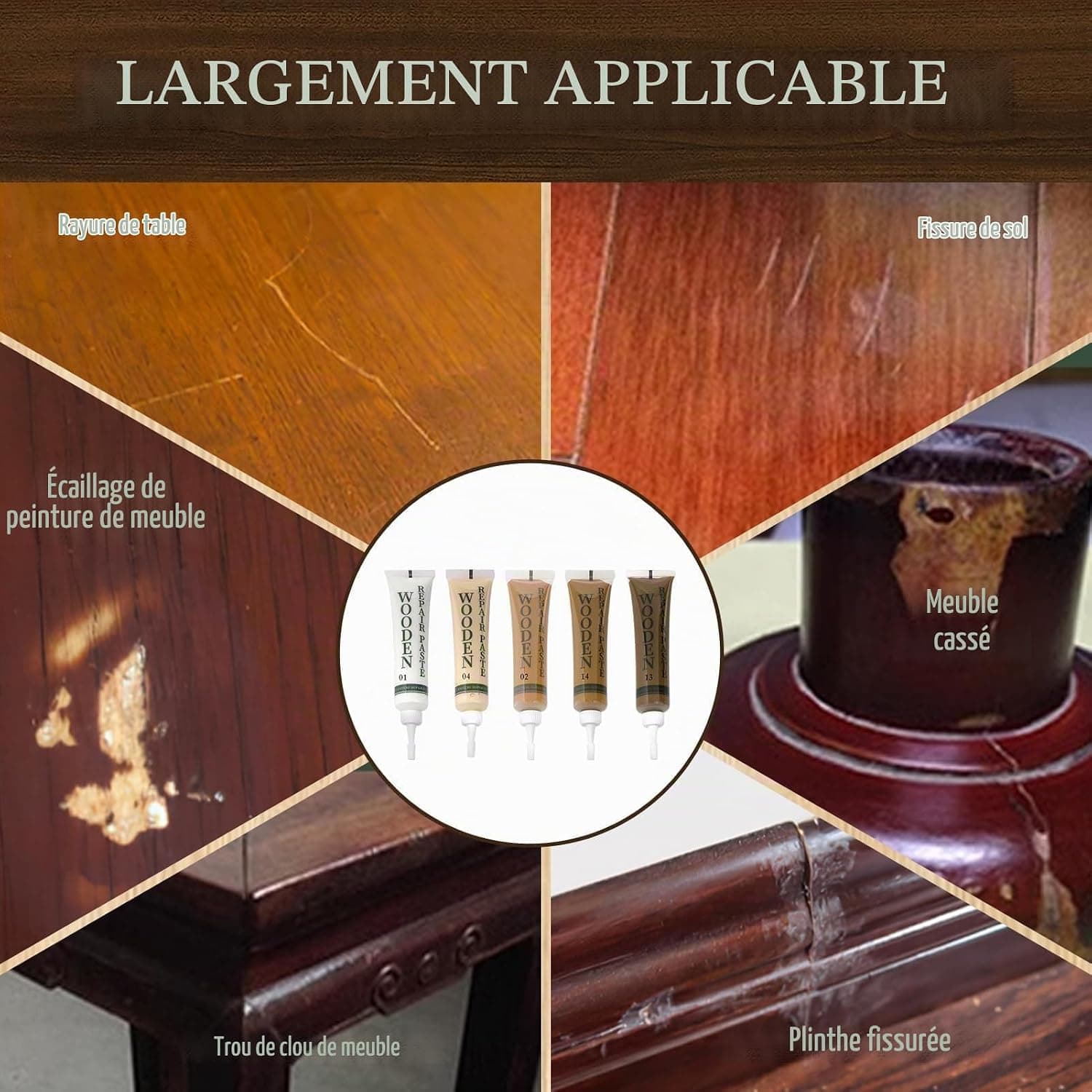 Kit Réparation Parquet Stratifié pour Meubles Bois Chene Clair Rayures
