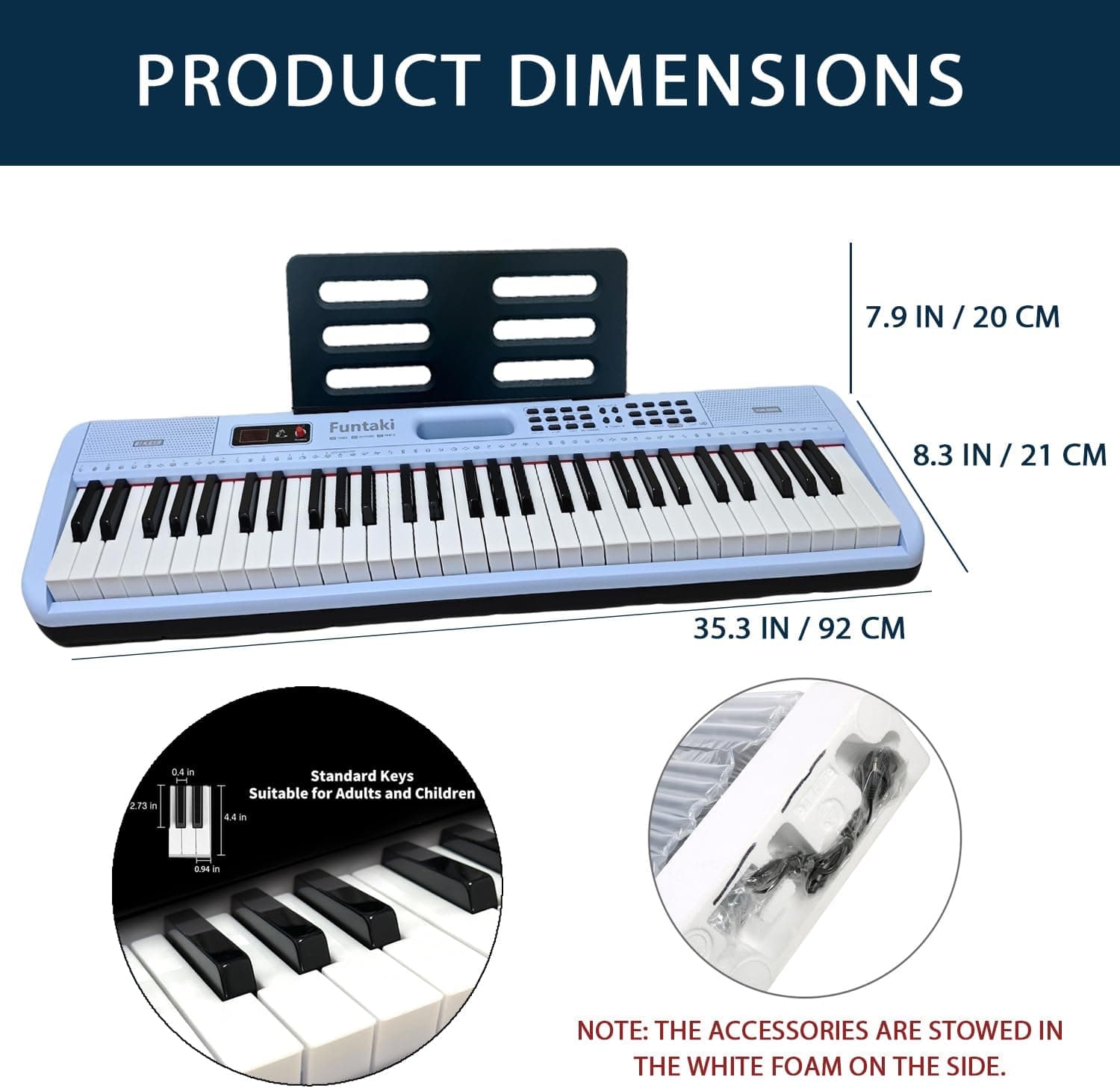 Piano à clavier électronique à 61 touches pour adultes et enfants avec touches lumineuses, connectivité MIDI et modes d'apprentissage – Piano parfait pour débutant (minuit)