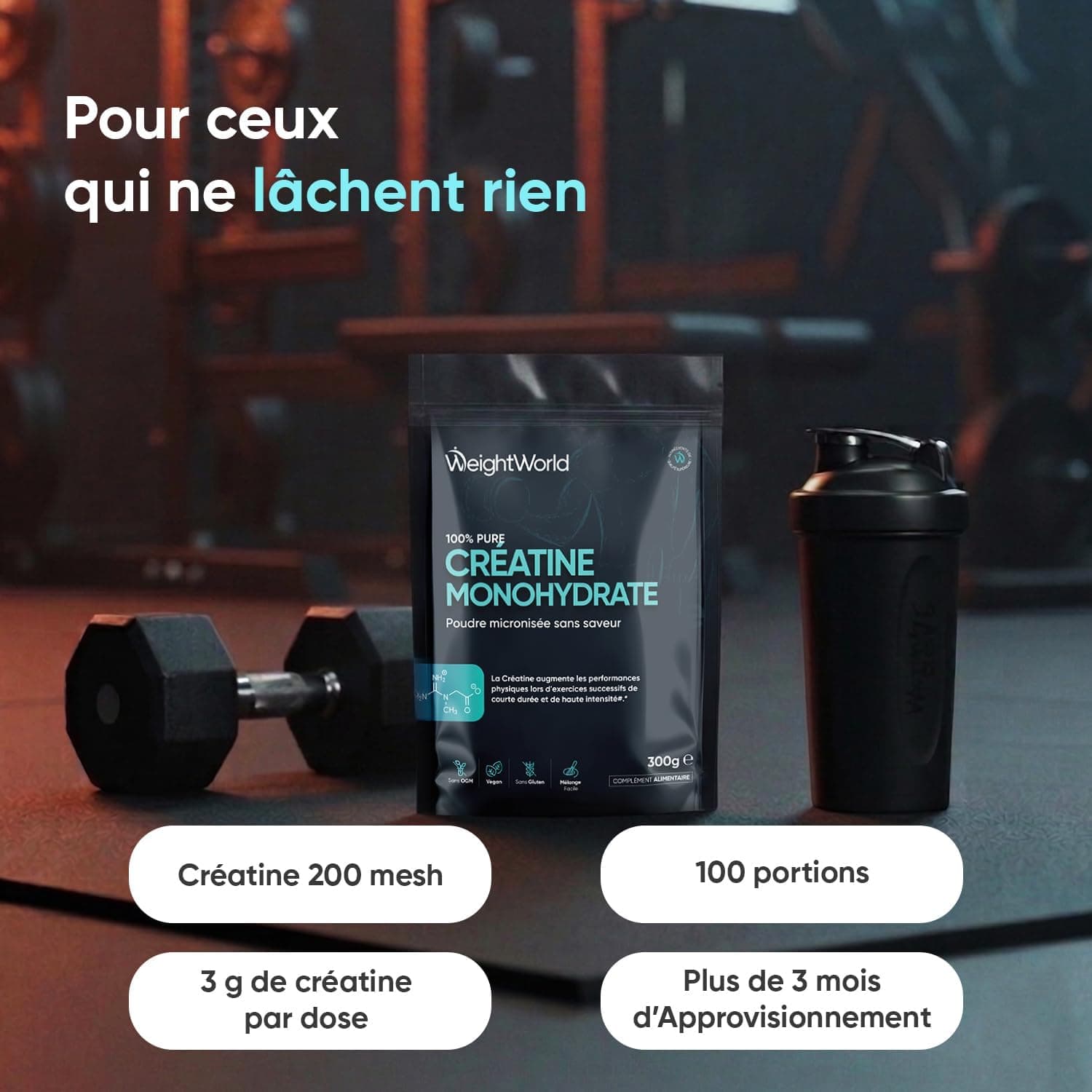 Creatine Monohydrate Poudre Pure Micronisée 300g - Creatine Pure sans Goût