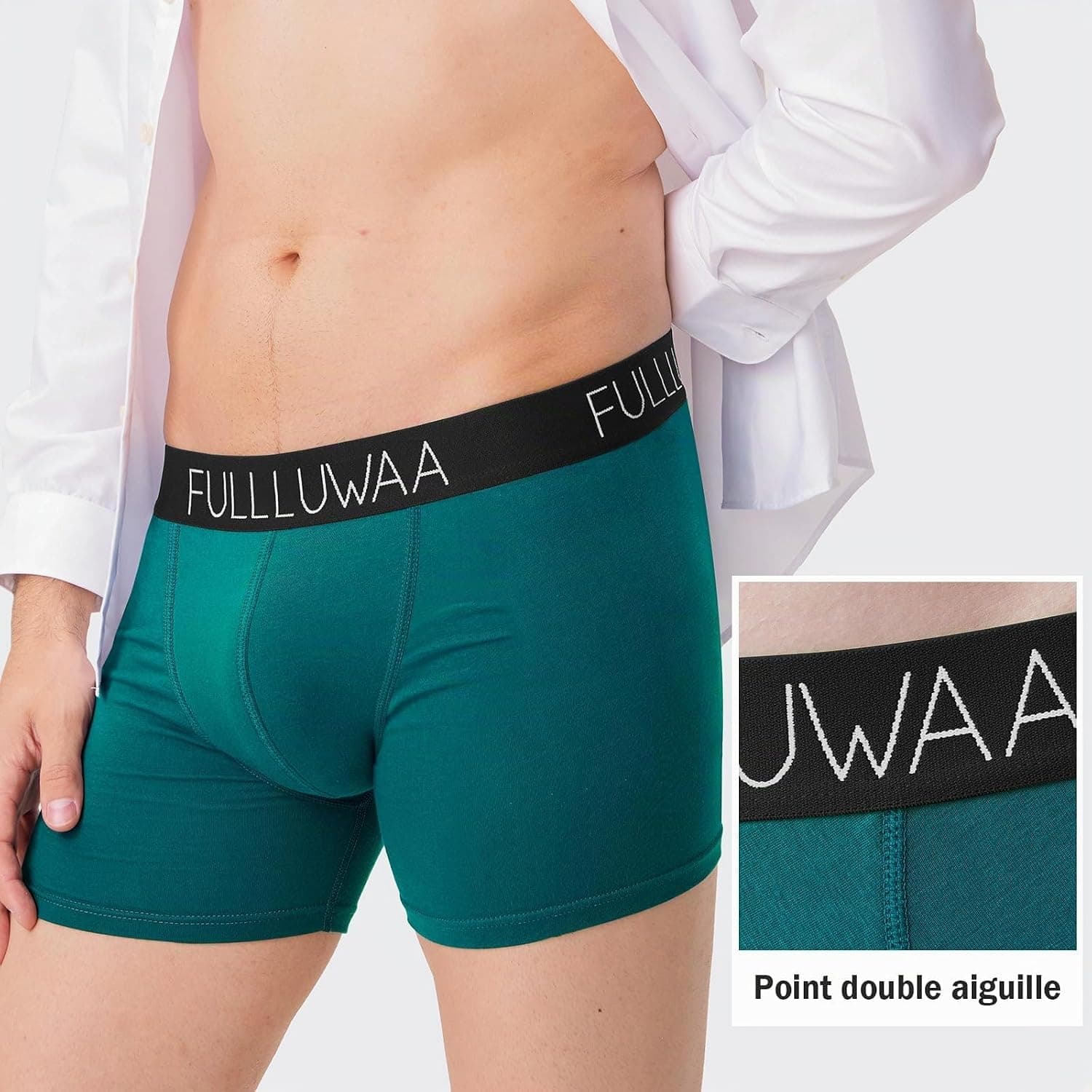 Fullluwaa Boxer Homme Coton Lot de 8, Doux Confortable, Ceinture Élastique