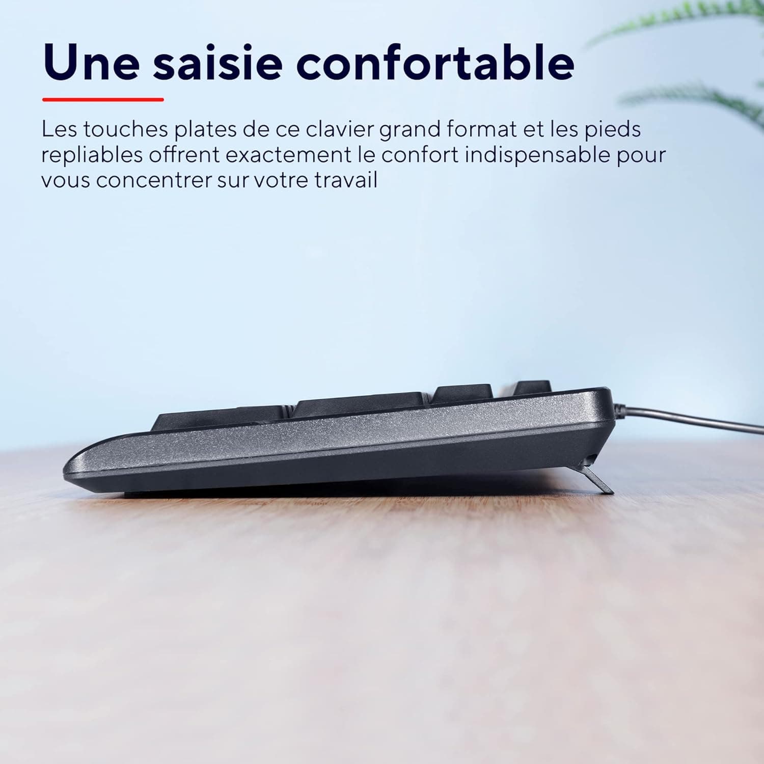 Trust Taro Clavier Filaire USB AZERTY Français, Touches Plates, Noir | AZERTY FR
