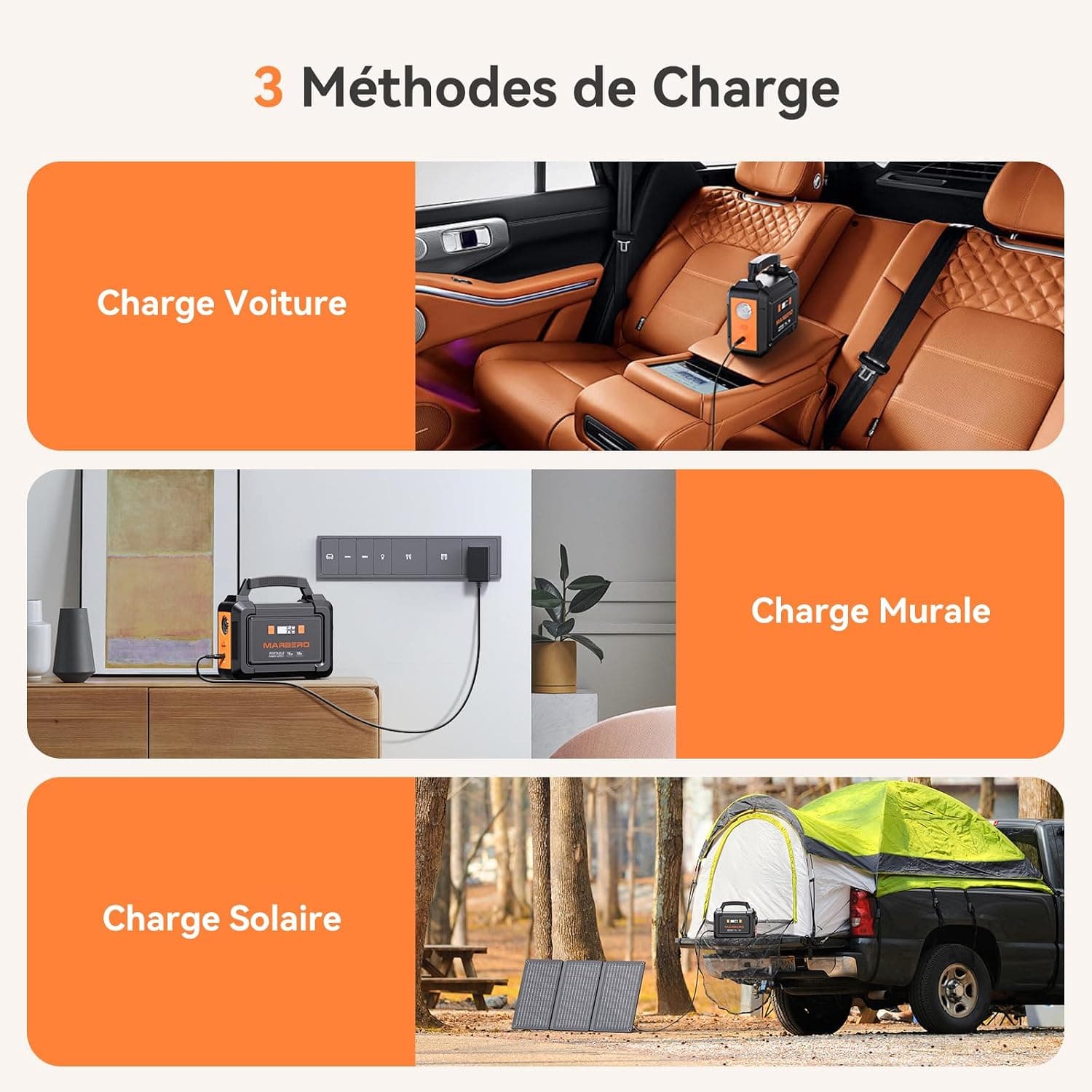 MARBERO 98Wh Station Électrique Portable avec Panneau Solaire Pliable 30W