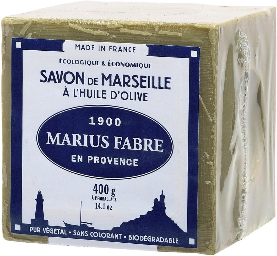 Marius Fabre - SAVON DE MARSEILLE - l'Huile d'Olive Cube de 400 Gr - Lot de 3 Cubes 400 Gr