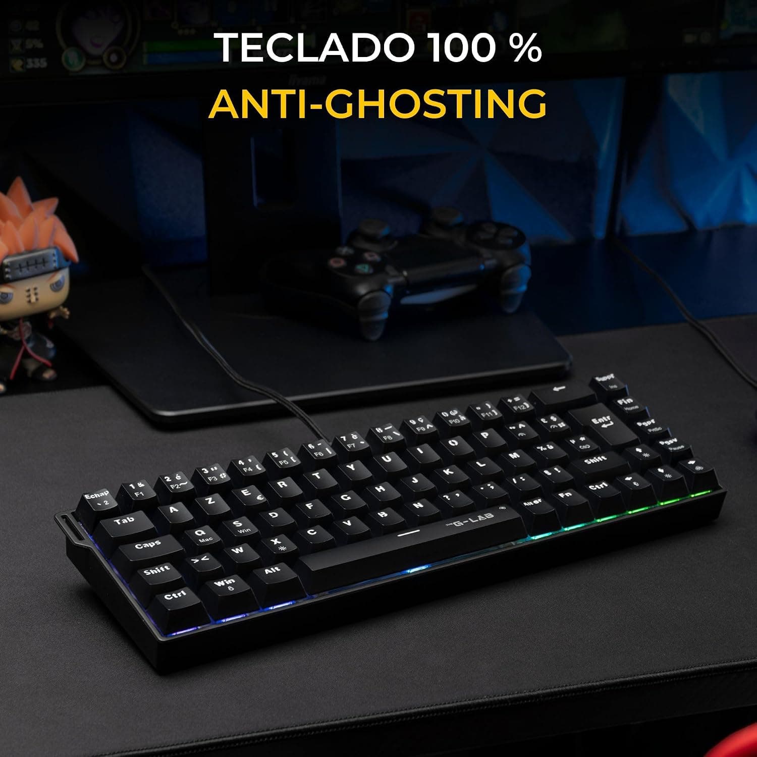 The G-Lab Keyz Titanium HE Clavier Gaming Effet Hall Magnétique QWERTY ES
