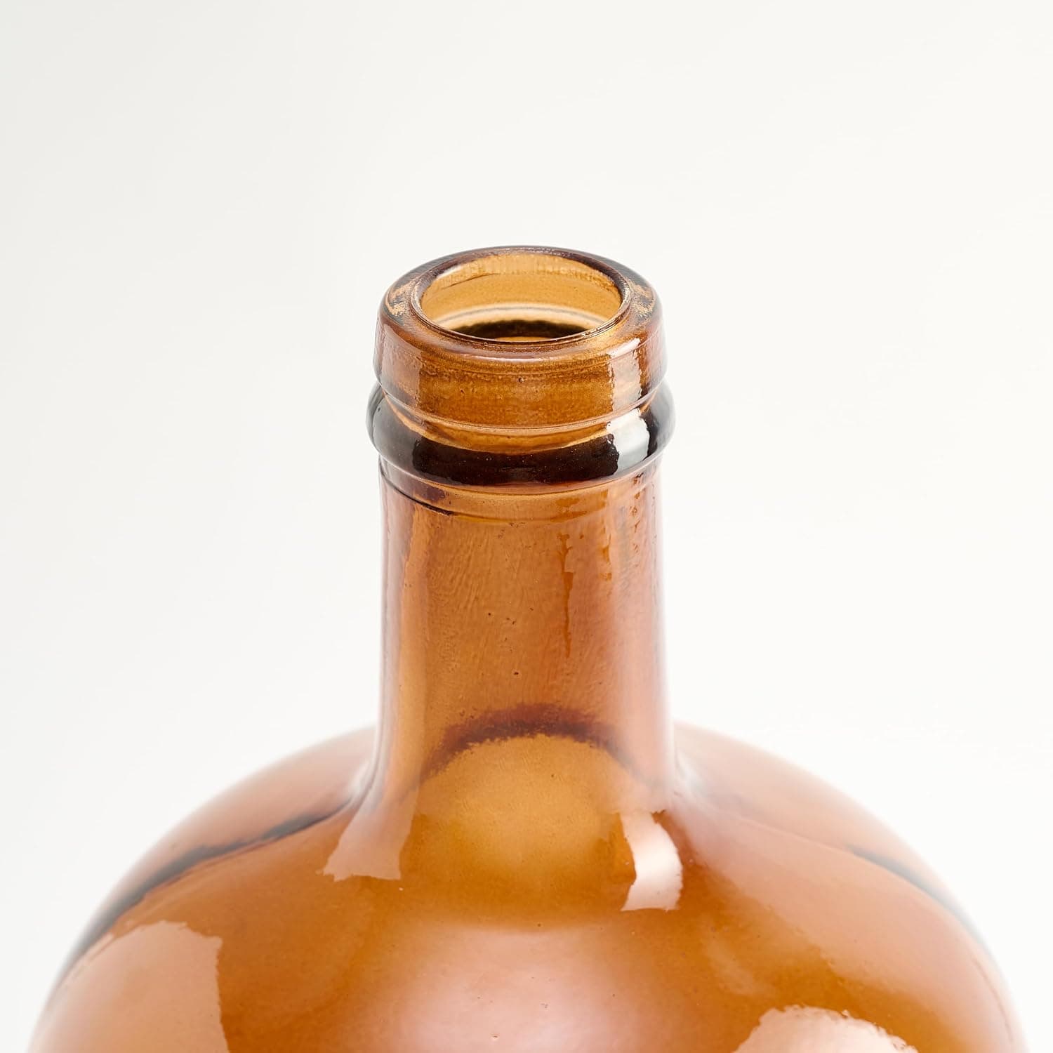 Pot en verre Damajuana Artisanal 4L Lisa - Bouteille en verre style méditerranéen pour décoration de maison comme vase ou vase (Ambré)