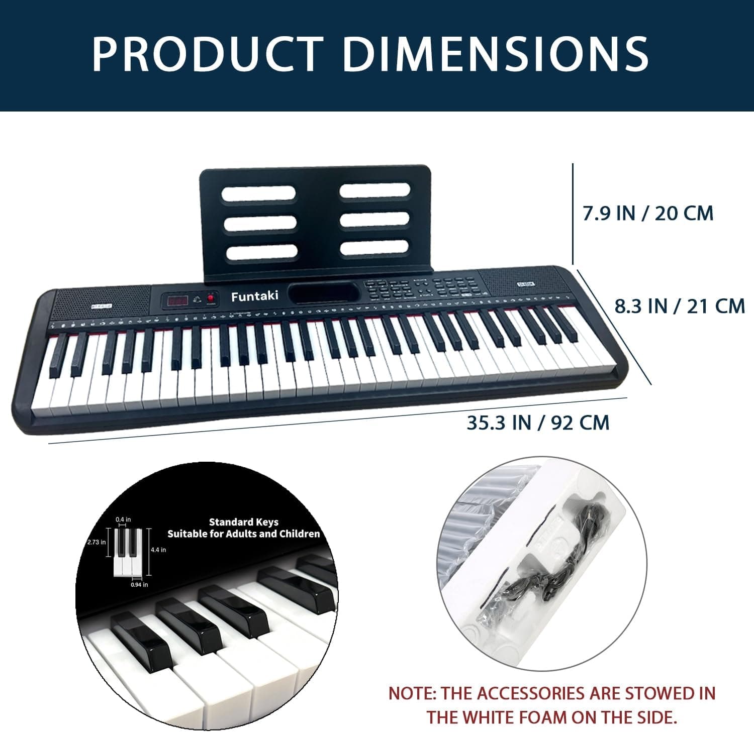 Piano à clavier électronique à 61 touches pour adultes et enfants avec touches lumineuses, connectivité MIDI et modes d'apprentissage – Piano parfait pour débutant (minuit)