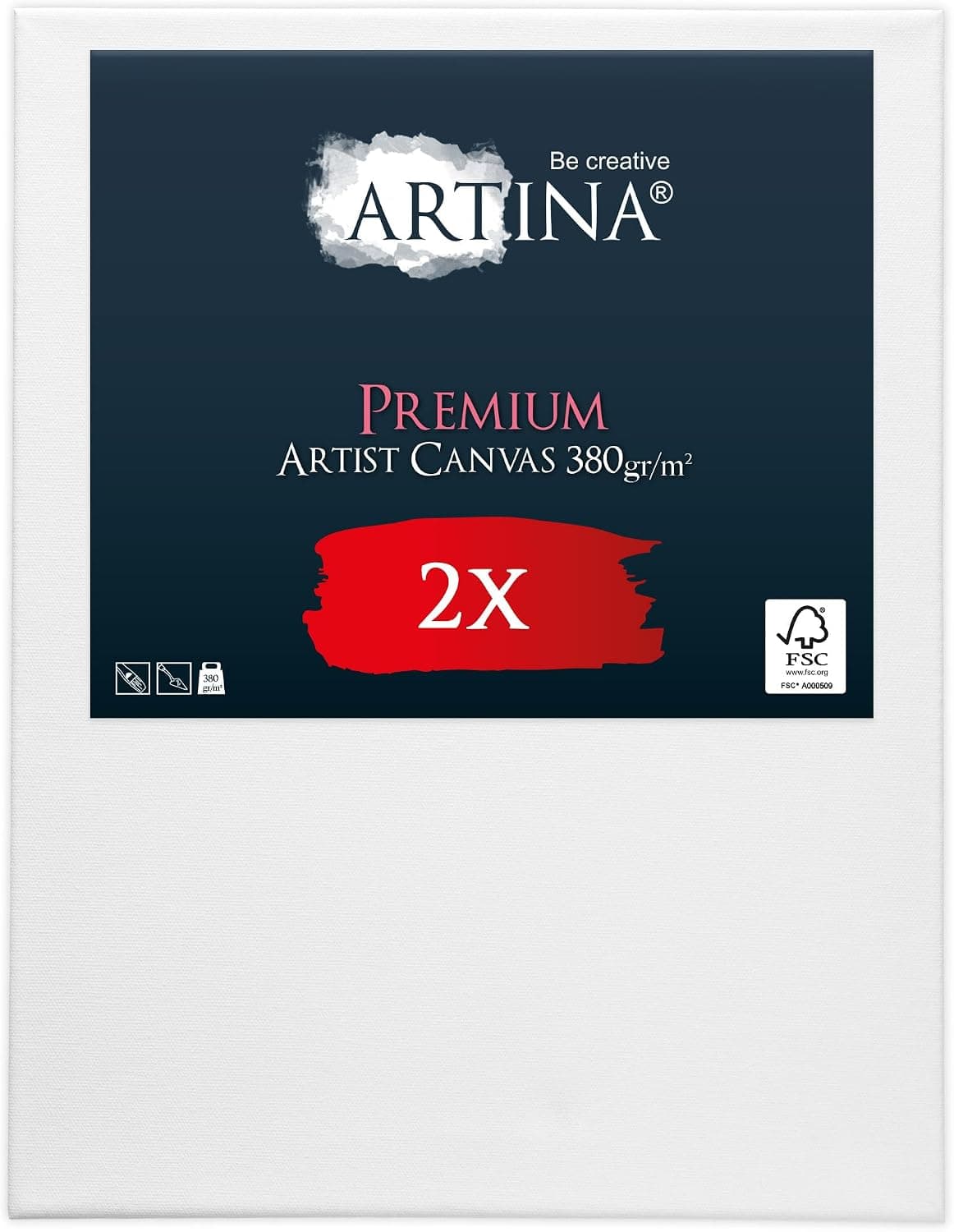 Artina lot de 2 petite toile peinture châssis bois coton à peindre canvas