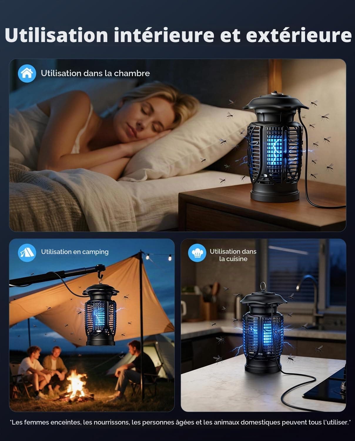 Lampe Anti Moustique, Anti Mouche Electrique, 20W Électrique Antimoustique