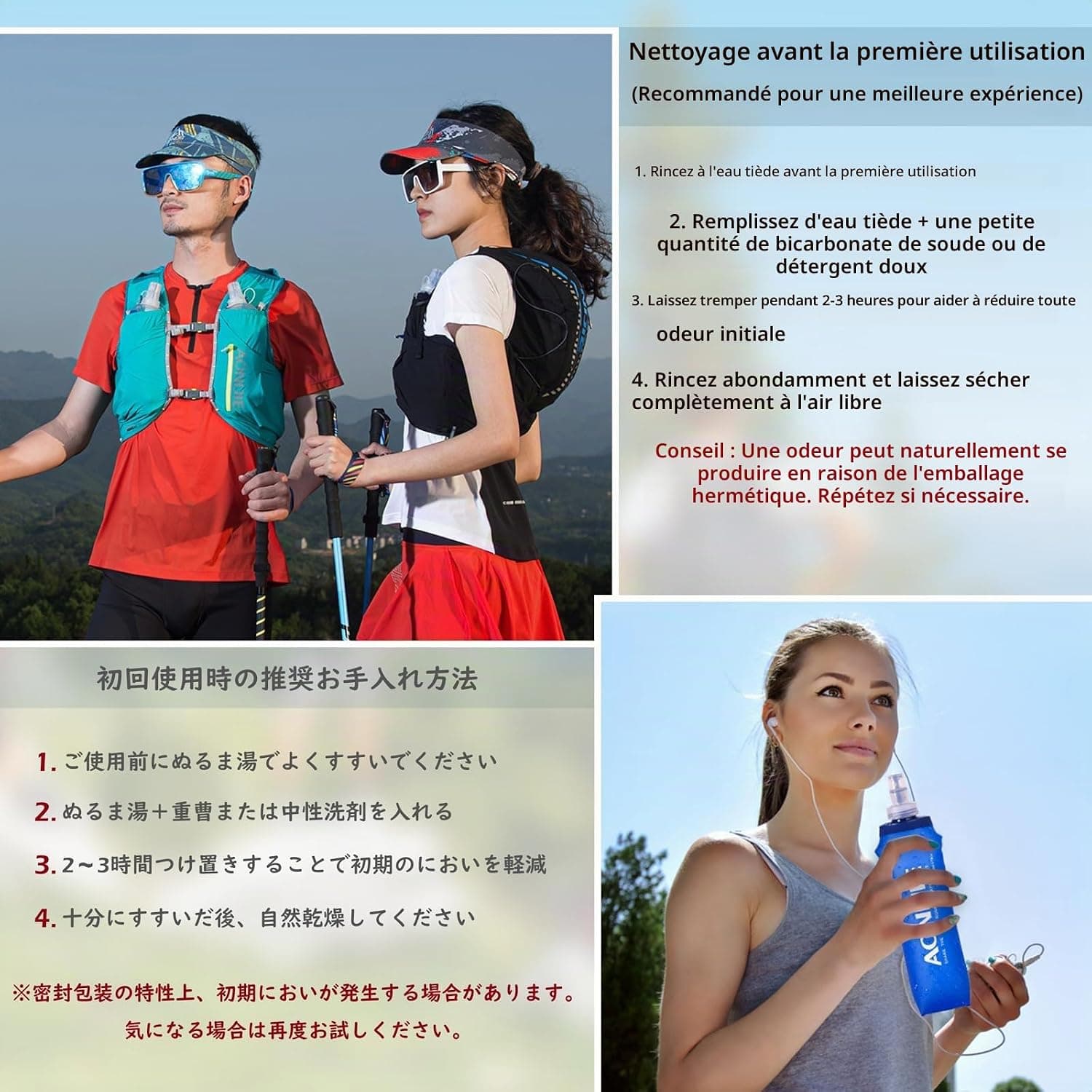TRIWONDER Gourde Souple Pliable Running Bouteille d'eau | Flasque, Poche Hydratation, Réservoir d'eau, Sport Utilisation en Extérieur