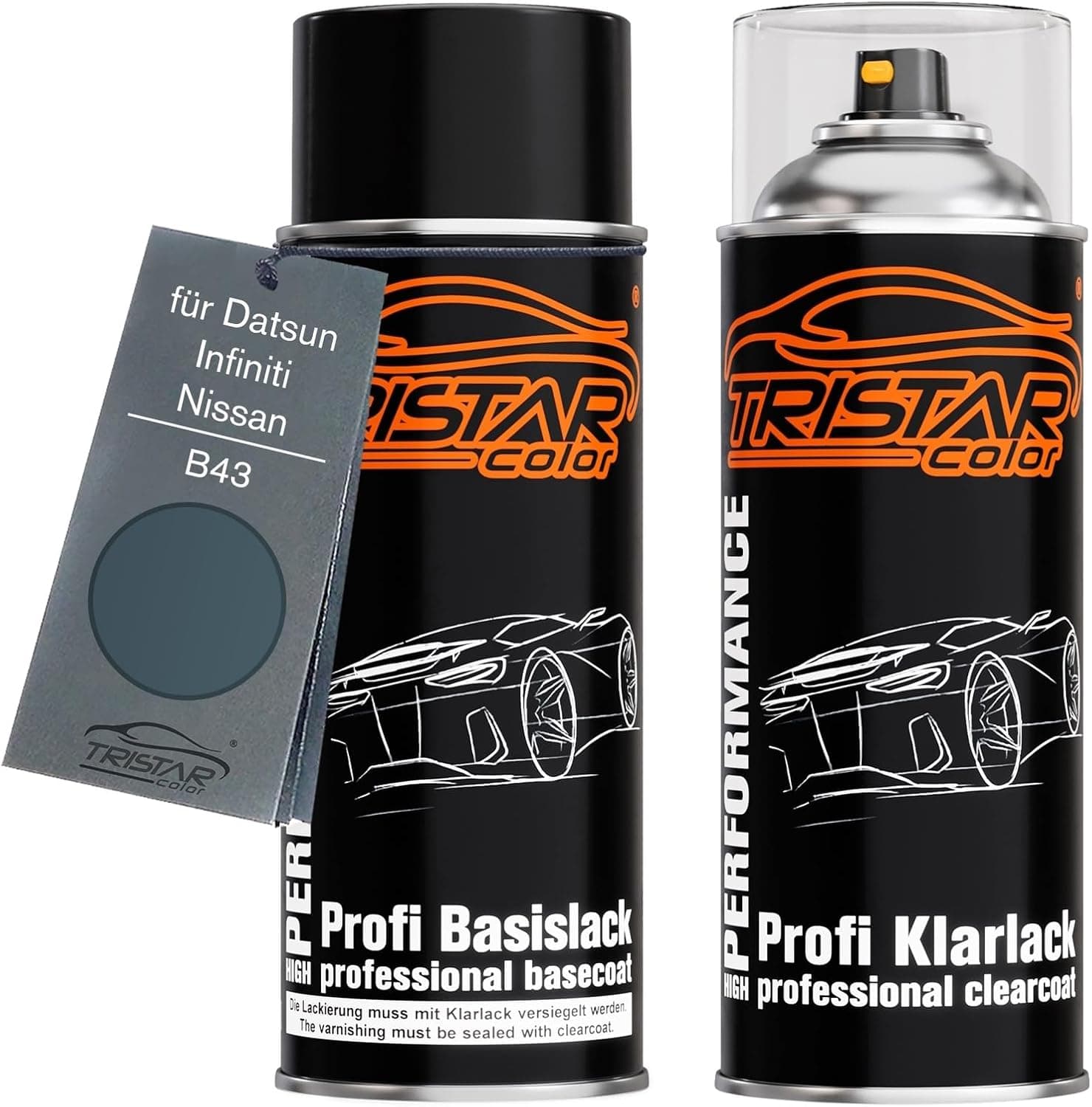 TRISTARcolor Peinture voiture Bombe aérosol pour Datsun B43 Blue + vernis