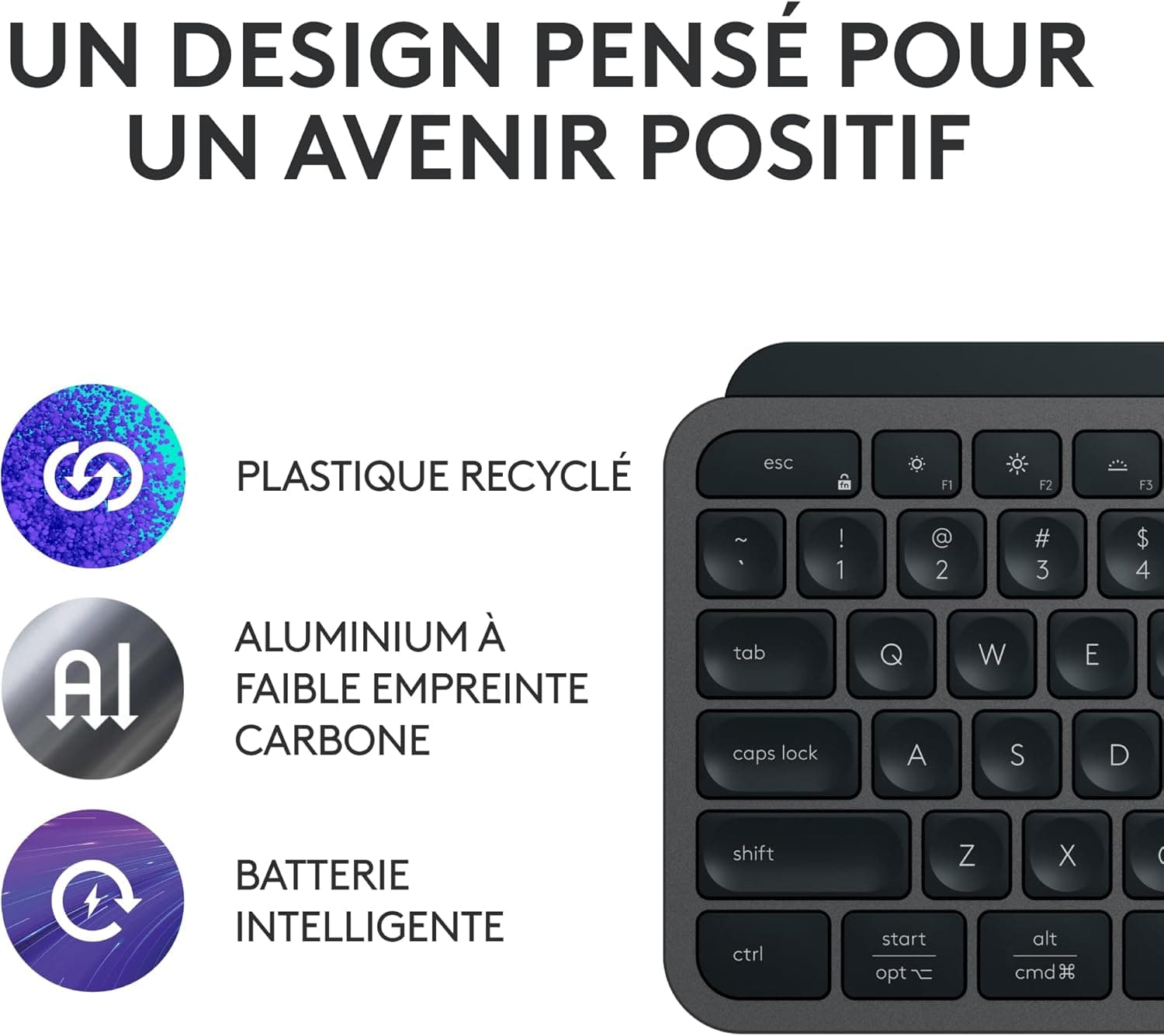 Logitech MX Keys S Clavier sans Fil Rechargeable USB C (Gris) | Clavier Silencieux, Plat, Rétroéclairé, Touches Ergonomiques, Bluetooth, Windows PC, Linux, Chrome, Mac, AZERTY Français