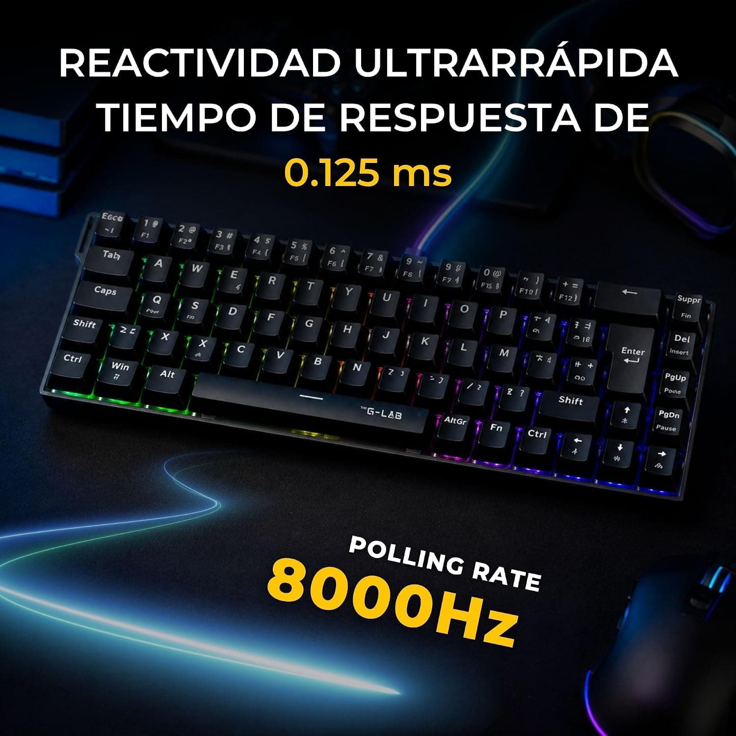 The G-Lab Keyz Titanium HE Clavier Gaming Effet Hall Magnétique QWERTY ES