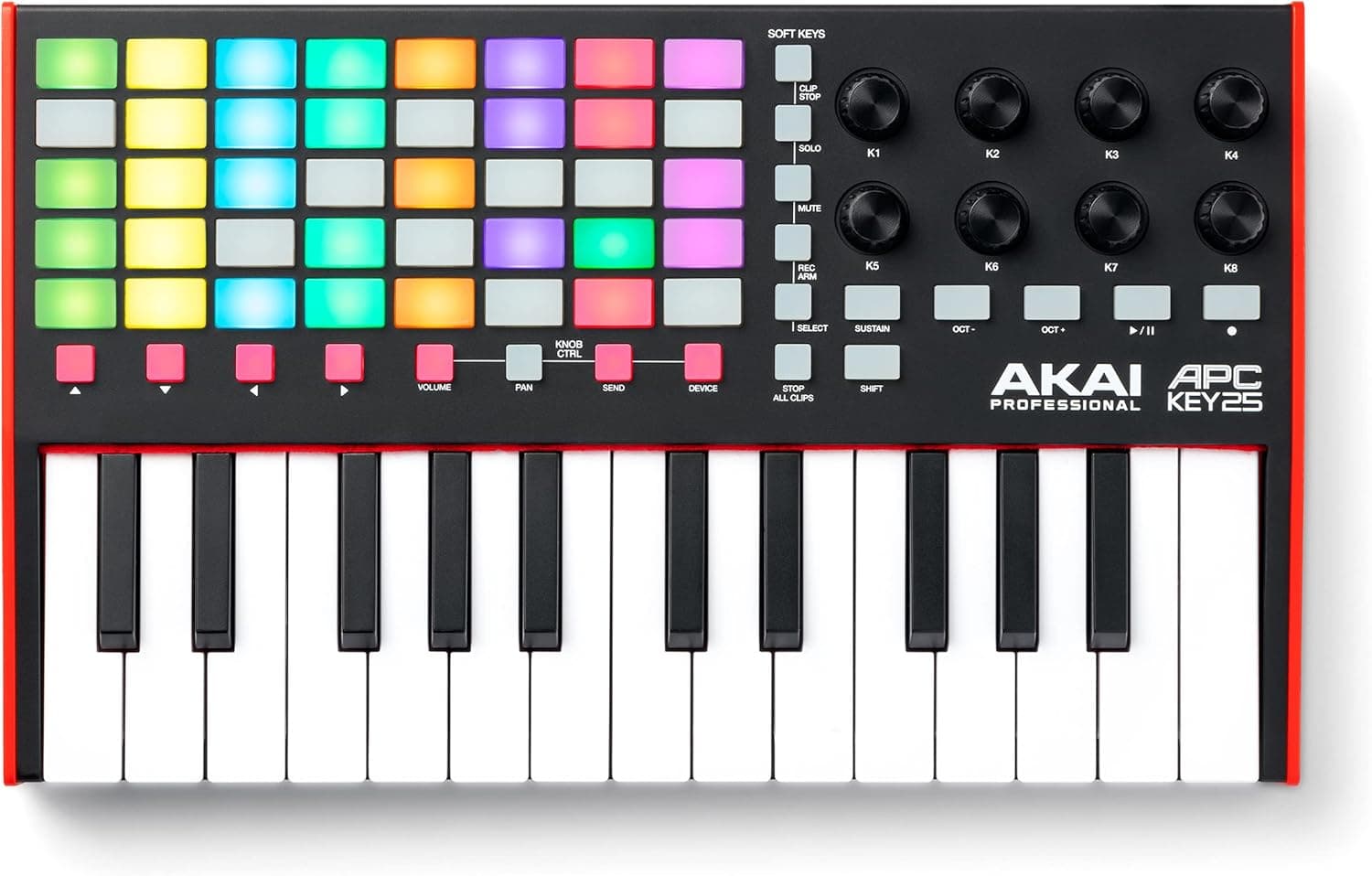 Akai Professional APC Key 25 MK2 Clavier MIDI USB 25 Touches | Touches Mini Sensibles à la Vélocité, 40 Pads RGB, 8 Boutons, Mappage 1:1 pour Ableton Live, Performance Live et Production