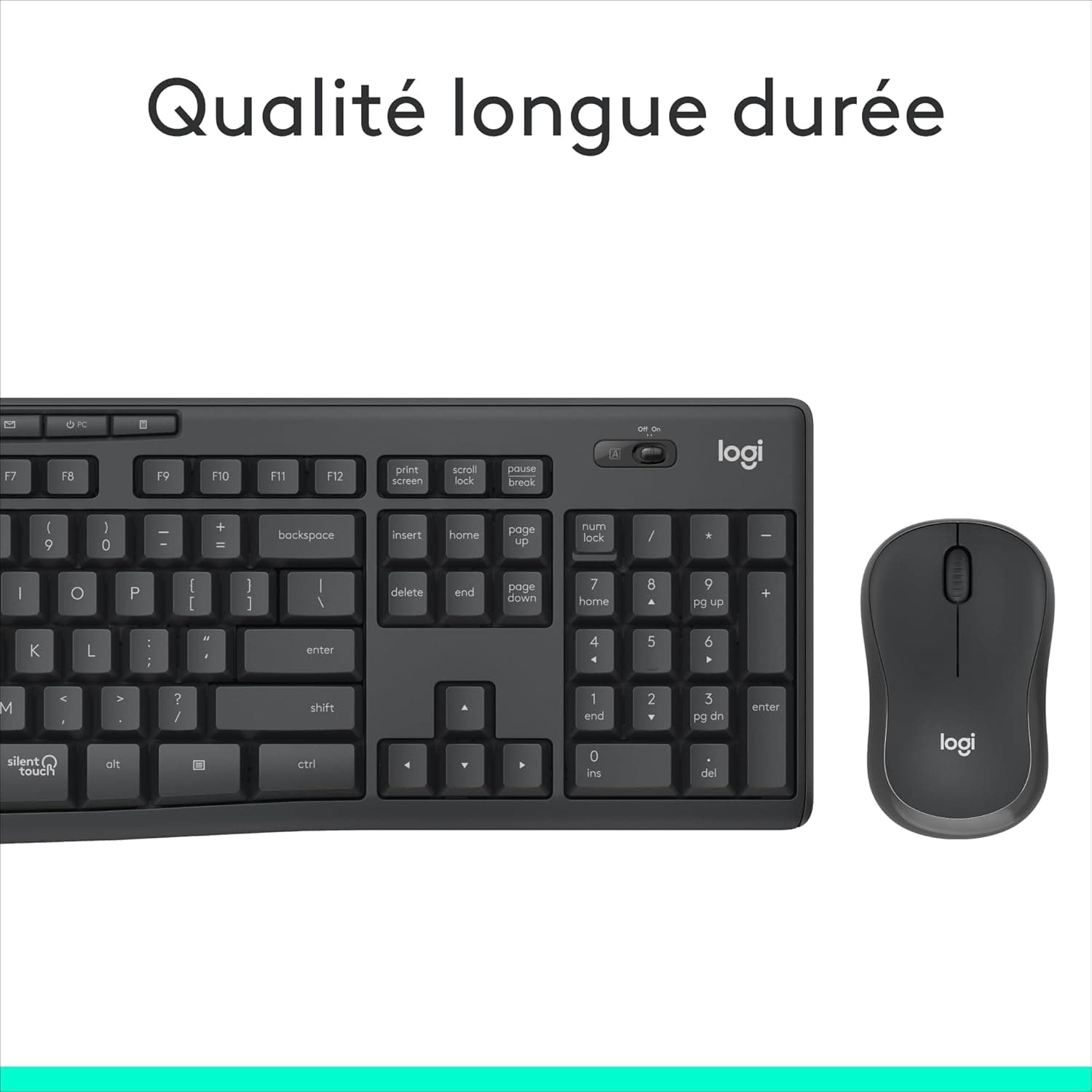 Logitech MK295 Silent ensemble souris et clavier sans fil | Layout Francese AZERTY - Grigio