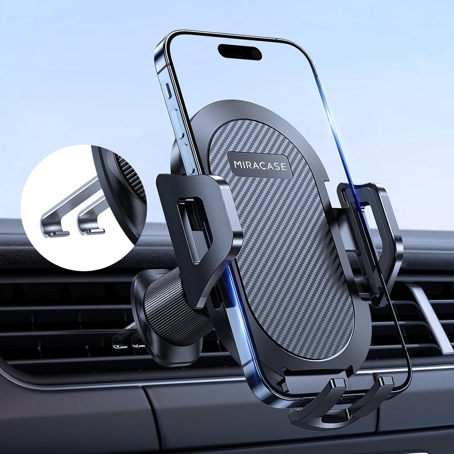 Miracase Support Telephone Voiture [Nouveau Double Crochet en Acier]