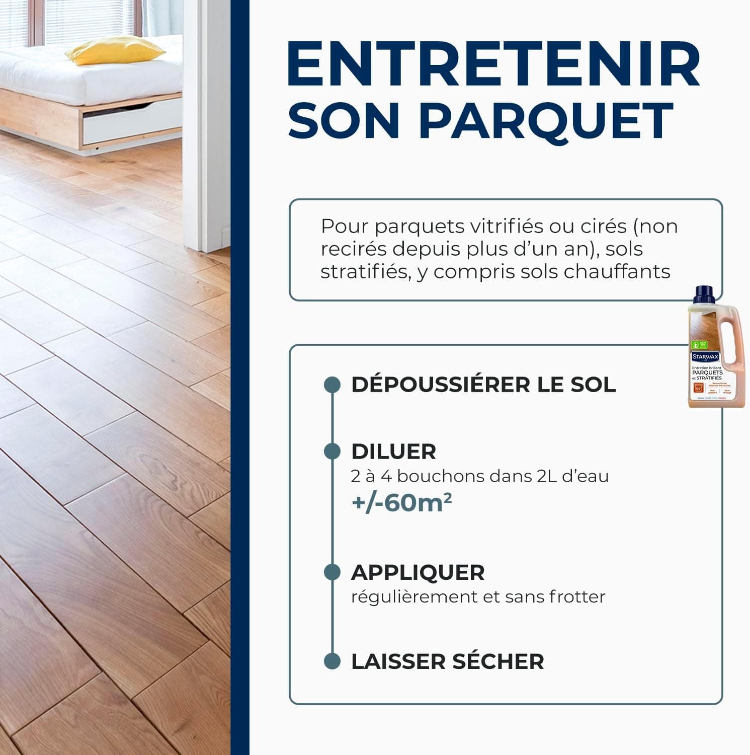 Entretien parquets et sols stratifiés Starwax, 1L (Lot de 1)