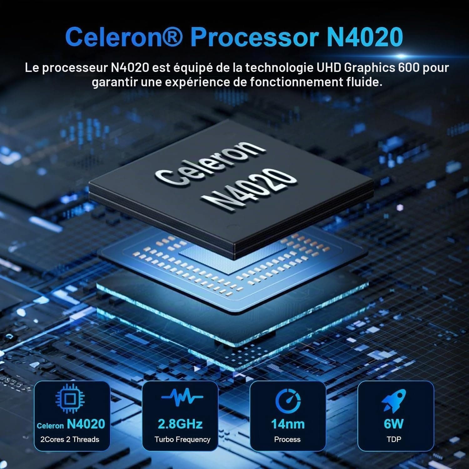 PINSTONE 11,6 Pouces Ordinateur Portable - Celeron N4020 6 Go de RAM 128 Go de SSD, Mini PC Portable Tactile Pliable à 360°, 2,4/5 GHz WiFi, Bluetooth 4.2, Mini HDMI, Laptop Extension par SD - Argent