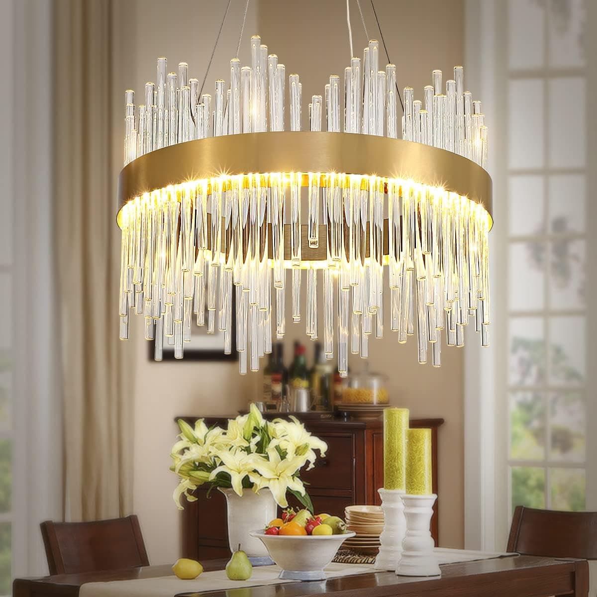 Lustre en cristal moderne, lustre encastré LED doré, luminaire de plafond, lampe suspendue pour cuisine, salon, chambre à coucher, couloir, escalier