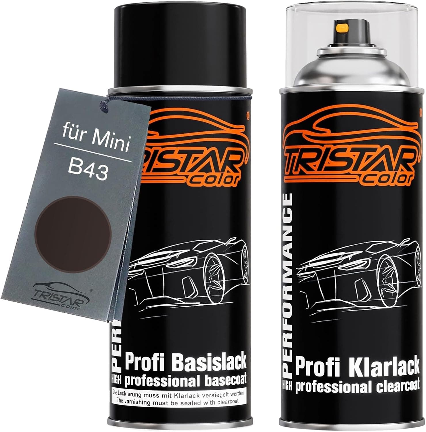 TRISTARcolor Bombe aérosol pour Mini B43 High Class Grey Metallic + vernis