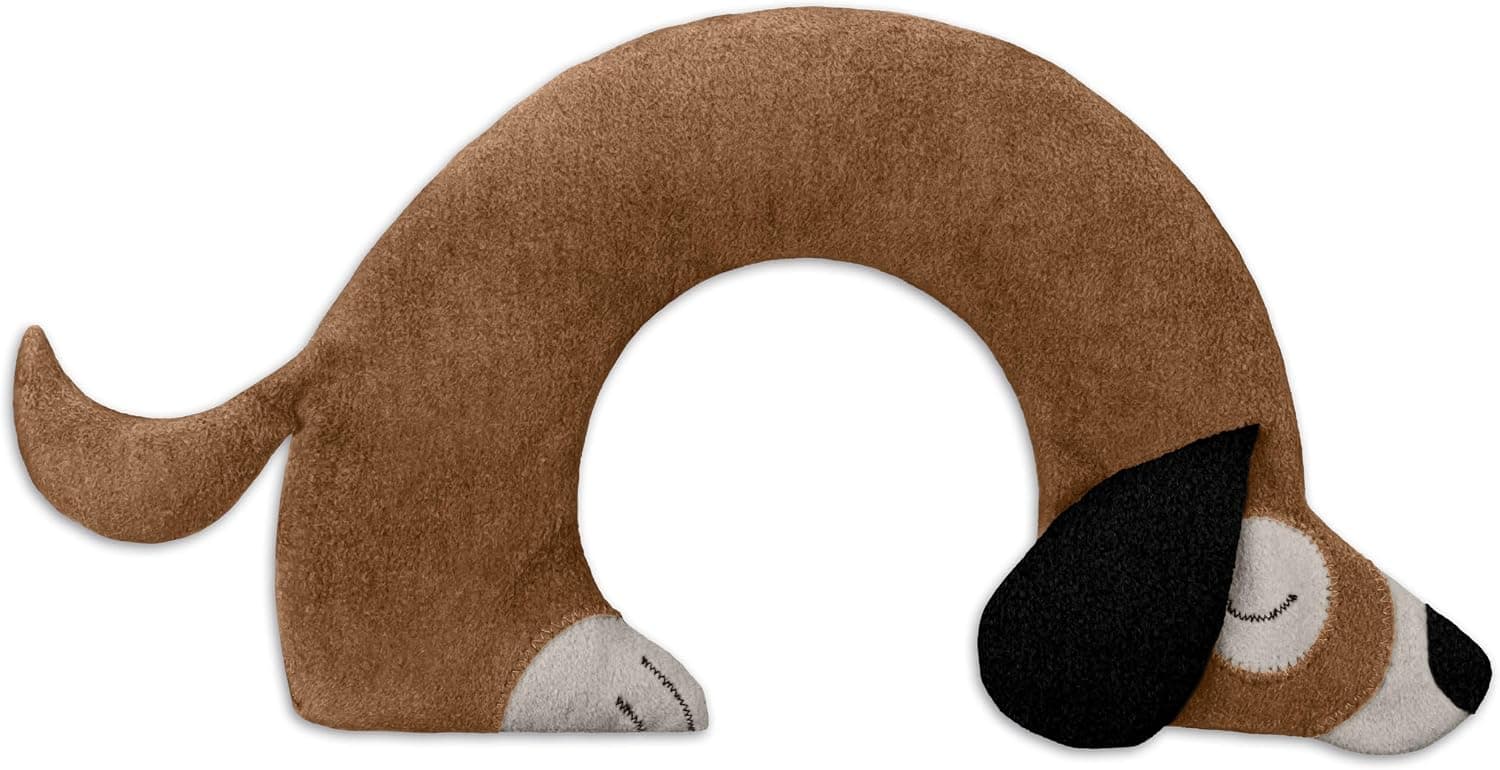 LESCHI Coussin chauffant micro ondes en coton 100% bio, Chien brun doré, Bouillotte graines de blé 100% bio, Bouillotte micro-ondes idéale pour réchauffer cervicale, épaules, cou, nuque