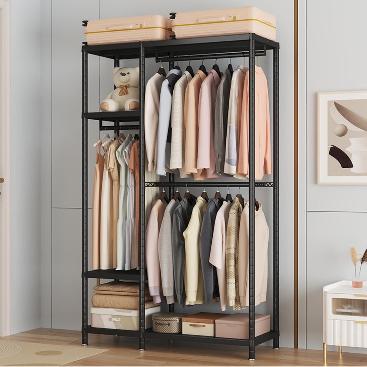 Penderie Robuste 114 × 40 × 195 cm, Armoire Ouverte en Métal