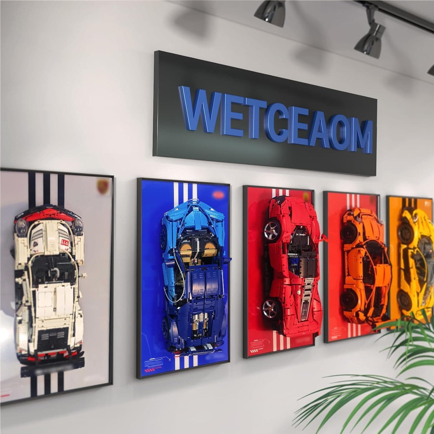 WETCEAOM Cadre d'affichage Mural Compatible avec Lego Technic 42143 Ferrari Daytona SP3, Tableau d'affichage Mural Compatible avec Lego Les Amateurs, Taille : 75x45 cm