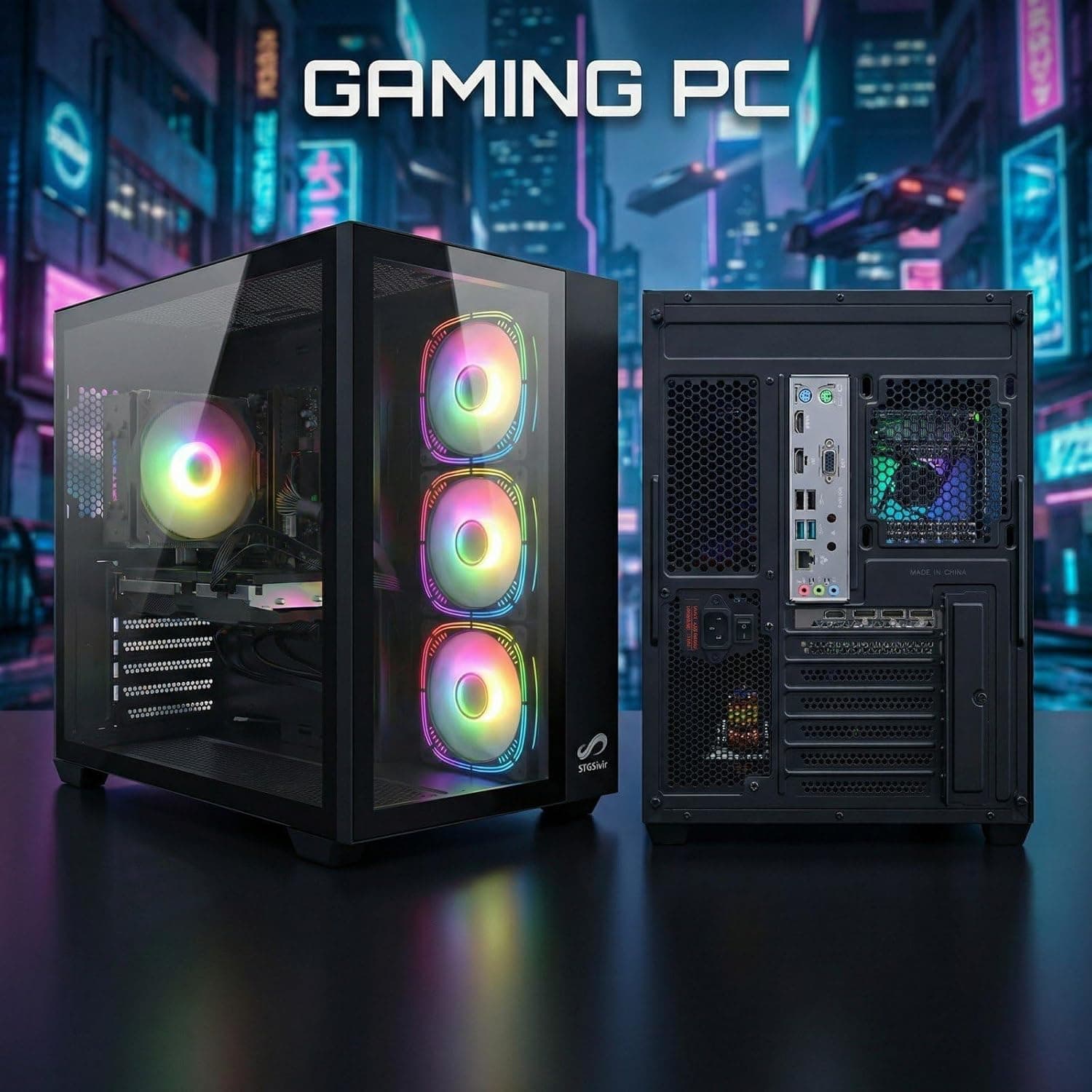 STGsivir PC Gamer Fixe, Core i7, RTX 2060 Super 8G, 16G RAM, 1T SSD