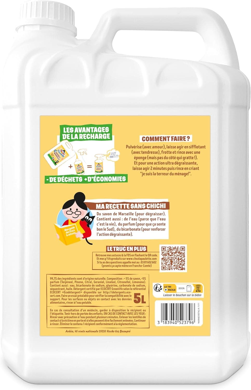 Paulette - Savon de Marseille au Bicarbonate de Soude - Authentique - 5L
