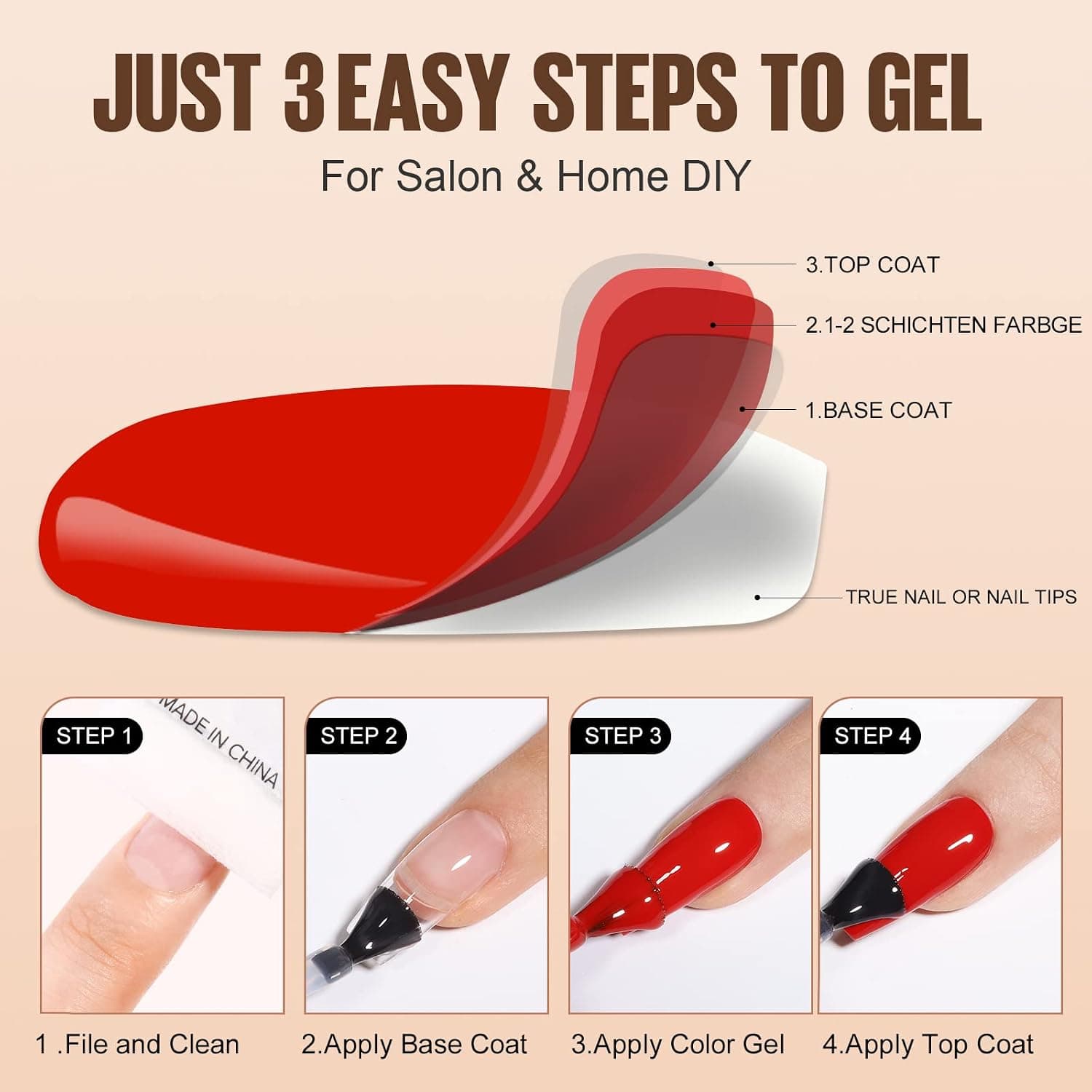 TOMICCA Base et Top Coat Vernis Semi Permanent 15ML | No Wipe Top Coat et Base Coat Set, Brillance & Durable, Kit Manucure pour Nail Art Starter, Manicure Salon, DIY at Home