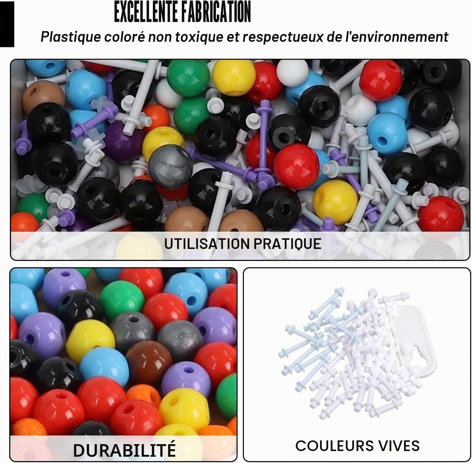 Kit de Modèles Moléculaires 189 Pièces pour Chimie Organique et Inorganique