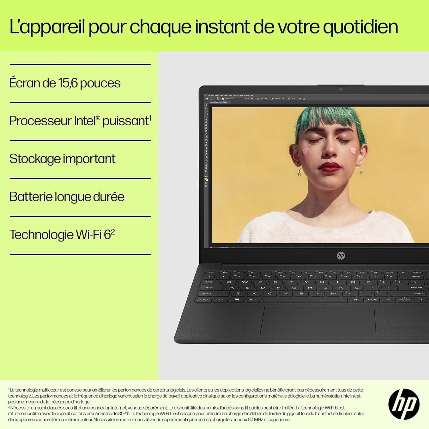 HP 15-fd0001sf Ordinateur Portable 15,6" FHD, PC Portable (Intel Celeron N100, RAM 4 Go, UFS 128 Go, Intel UHD Graphics, Windows 11), Laptop Gris, AZERTY, Microsoft 365 Personnel 12 Mois Inclus